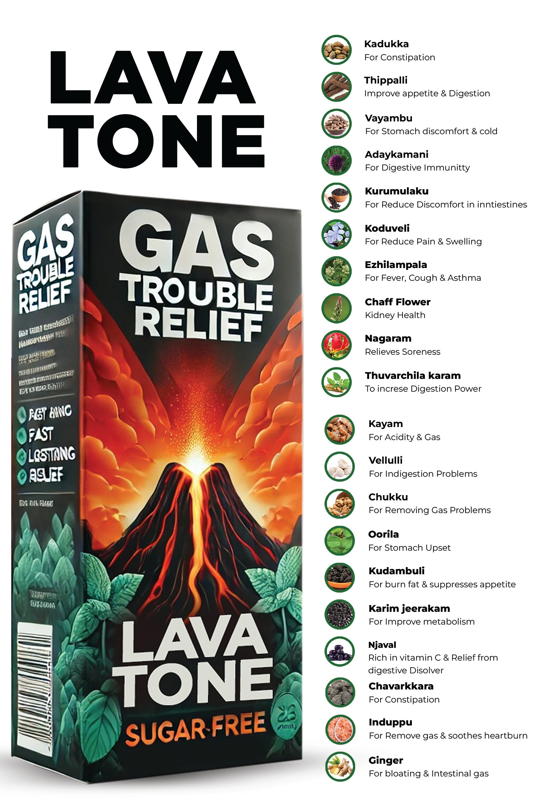 KARMARK Lava Tone For Gas Trouble Relief