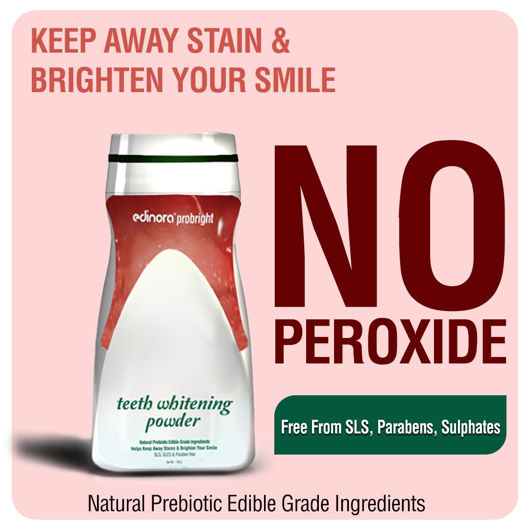 EDINORA Probright Natural Teeth Whitening Powder ( 80. GM ) PACK 2