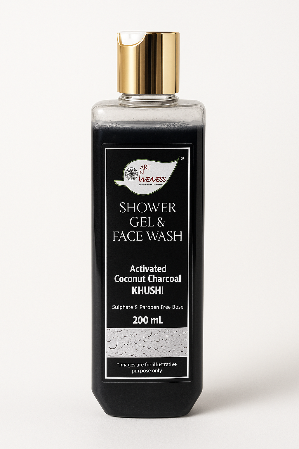 A N W KHUSHI CHARCOAL SHOWER GEL ( 200. ML ) PACK 2