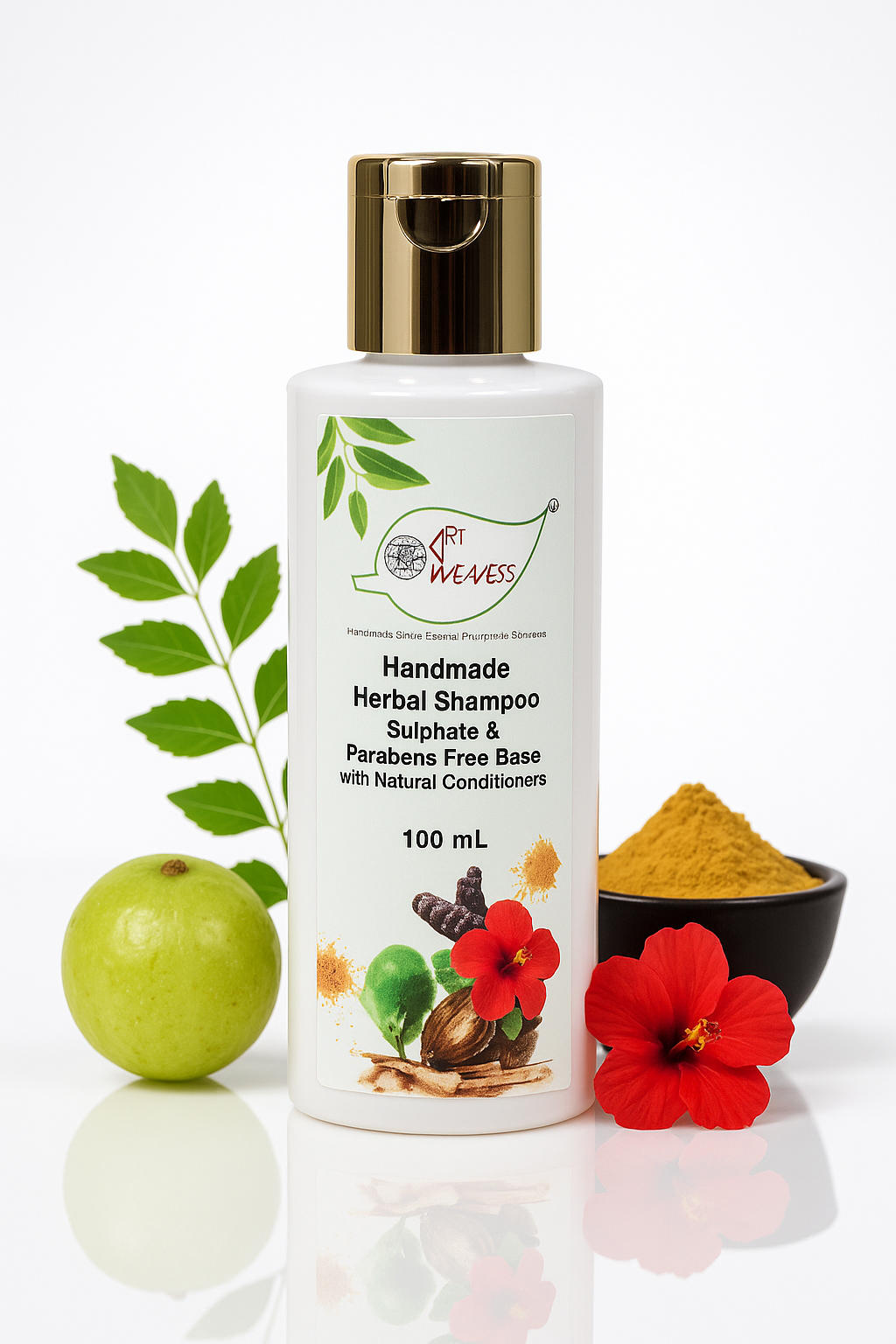 A N W AYURVEDIC HERBAL SHAMPOO SULPHAT AND PARABENS FREE BASE( 100.ML )