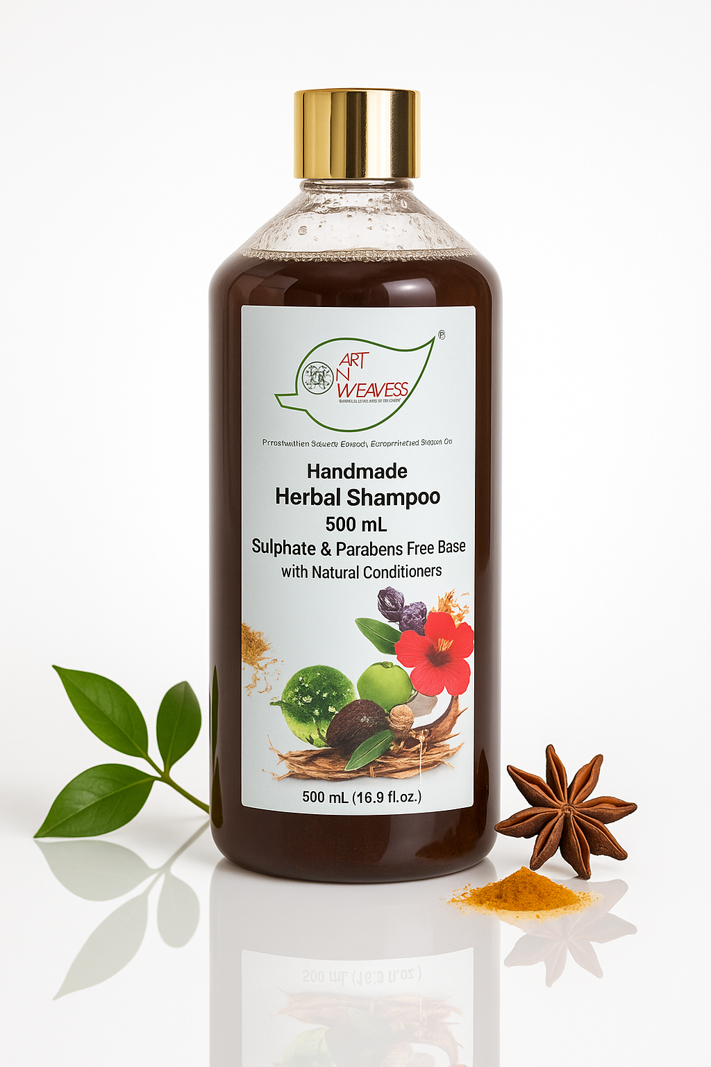 A N W AYURVEDIC HERBAL SHAMPOO SULPHAT AND PARABENS FREE BASE( 500.ML )