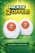 Edinora Dental Floss | For interdental cleaning and improved mouth health | 25m long, PTFE waxed dental floss. PACK 2