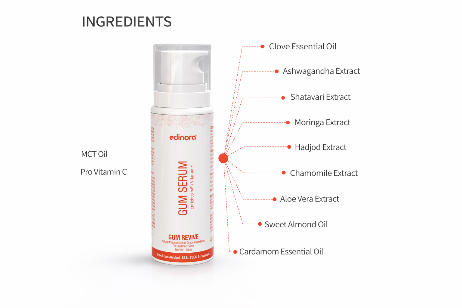 Edinora Gum Revive Serum | Gum Repair, Gum Bleeding | Helps Tighten & Strengthen. PACK 2