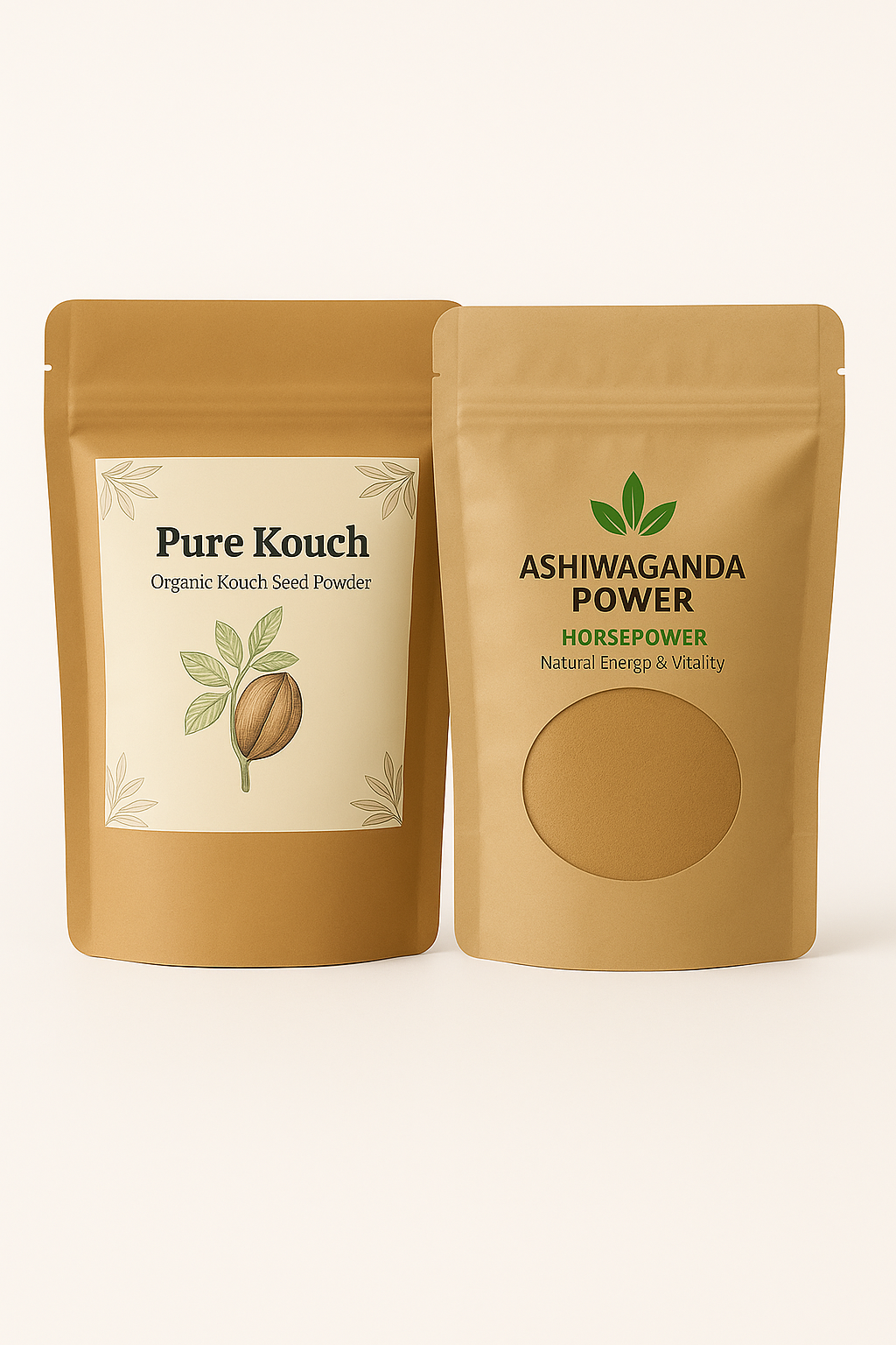 ASHWAGANDHA POWDER. (100.GM) + MUCANA PRURIENS POWDER. (100. GM)