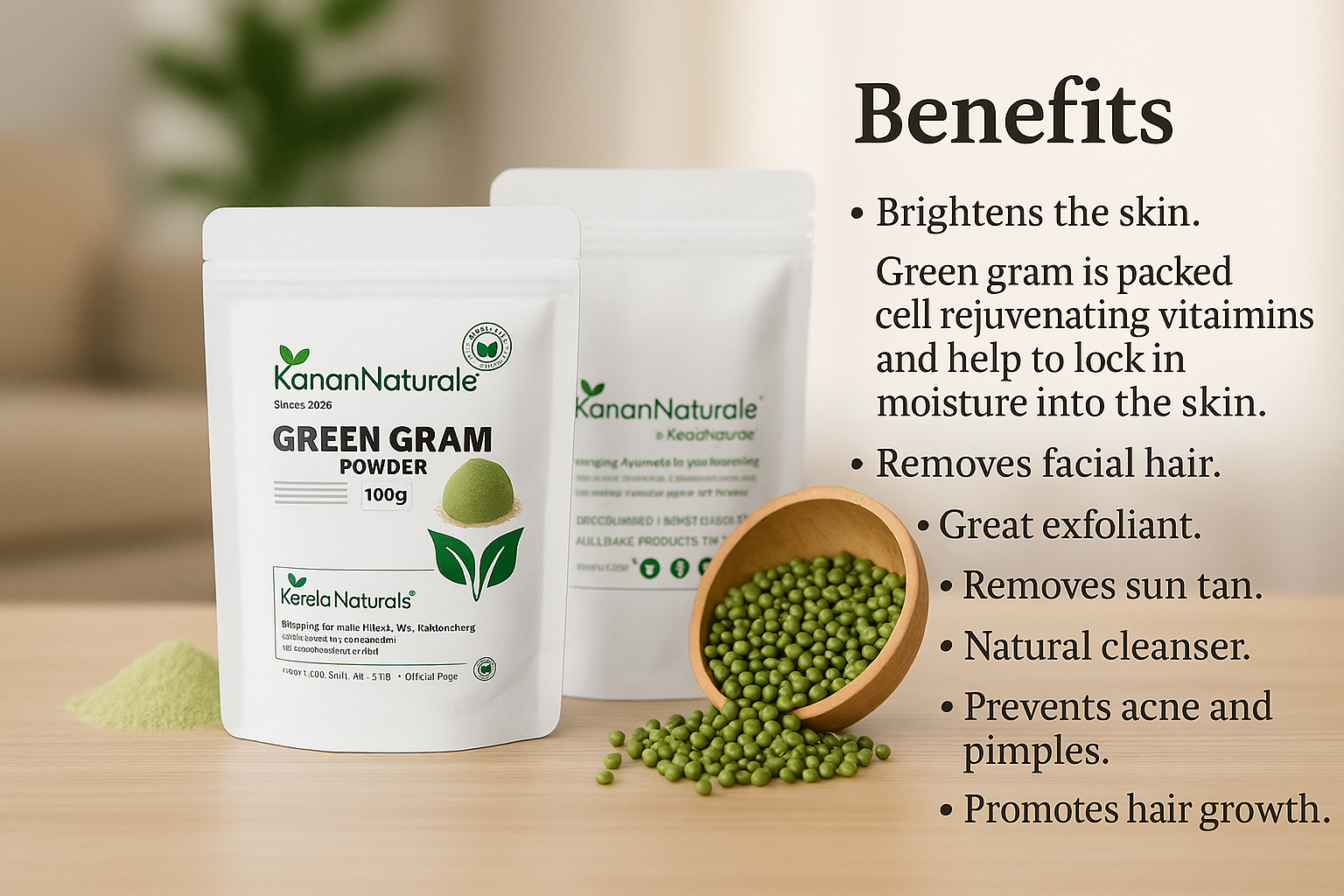 KERALA NATURALS Green Gram Powder – 100 gm