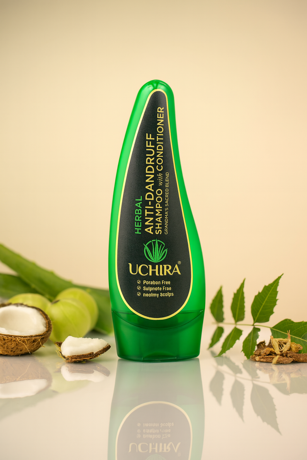 UCHIRA HERBAL ANTI-DANDRUFF SHAMPOO WITH CONDITIONER.