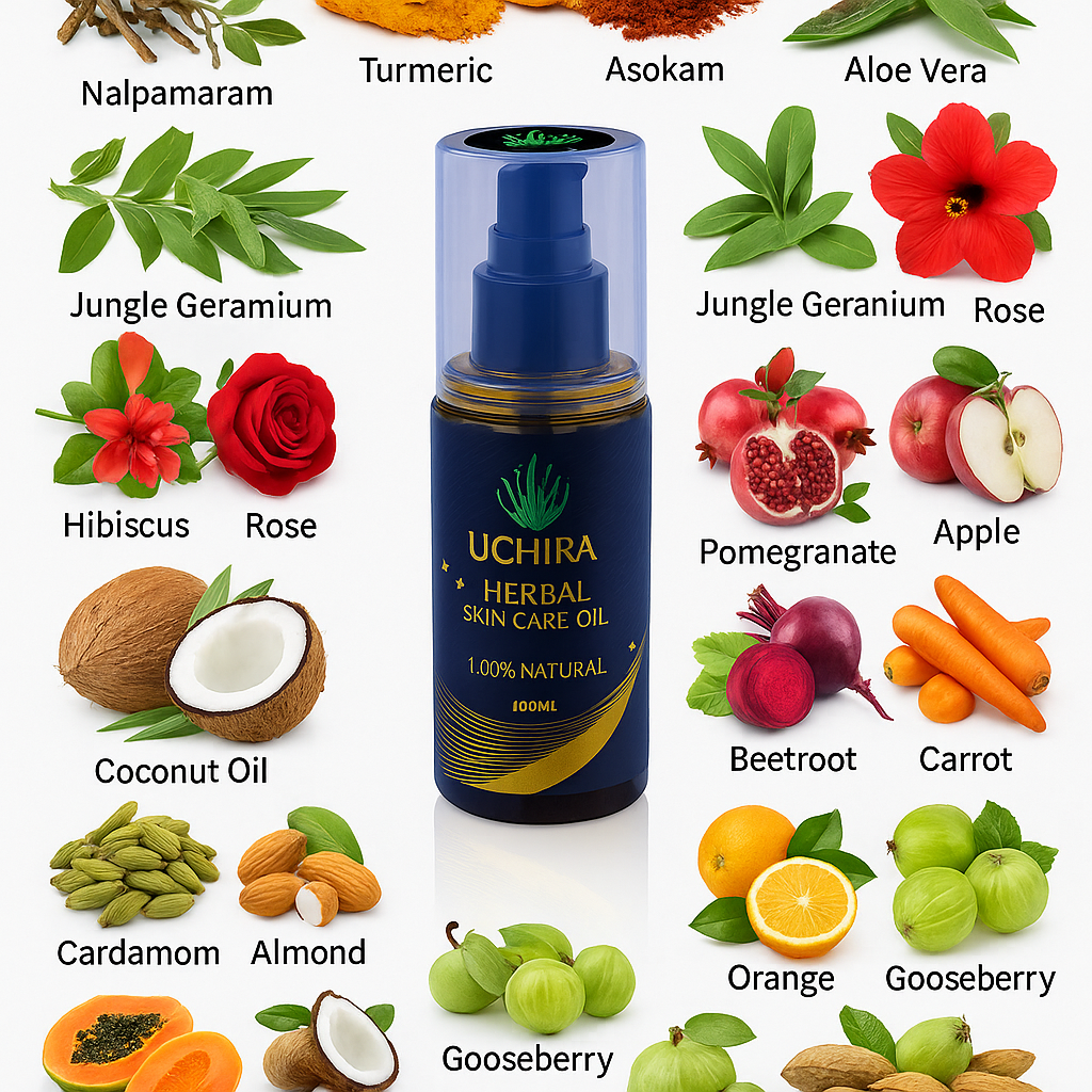 UCHIRA HERBAL SKIN CARE OIL ( 100. ML ) PACK 2