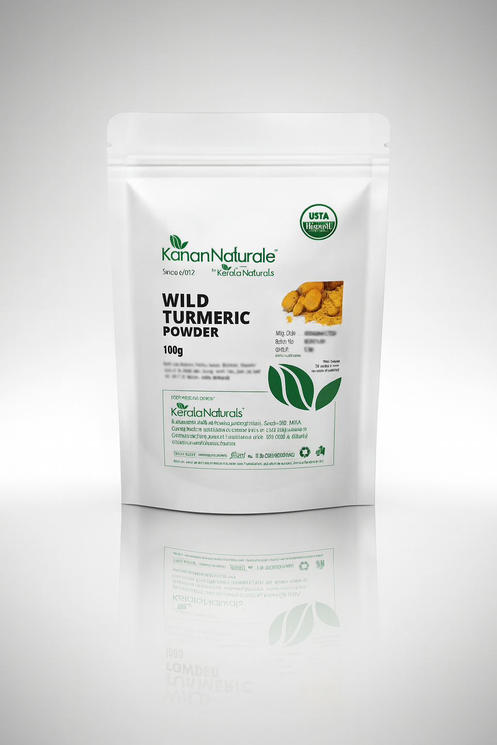 kerala Naturals Wild Turmeric / Kasturi Powder 100 gm PACK 2