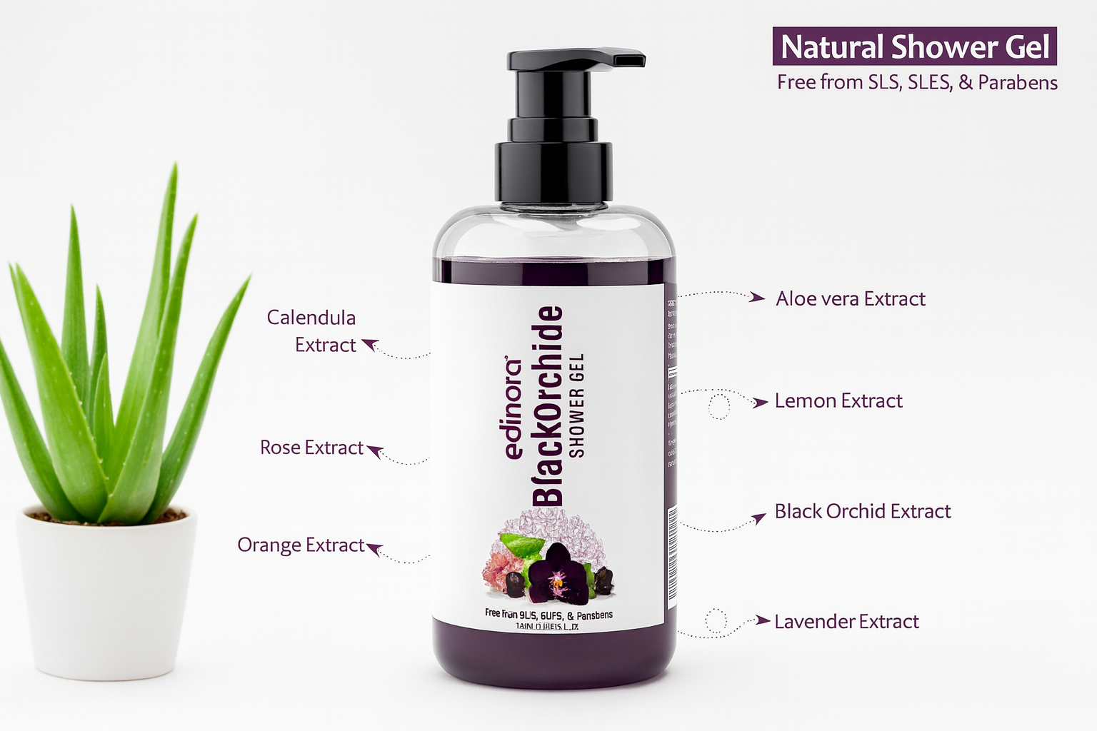 Edinora Black Orchid shower gel (300ml)