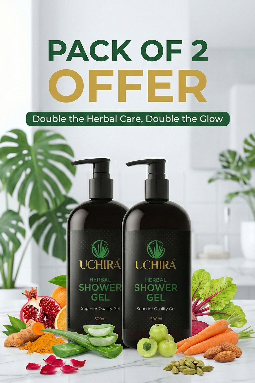 UCHIRA HERBAL SHOWER GEL ( 300. ML ) PACK 2