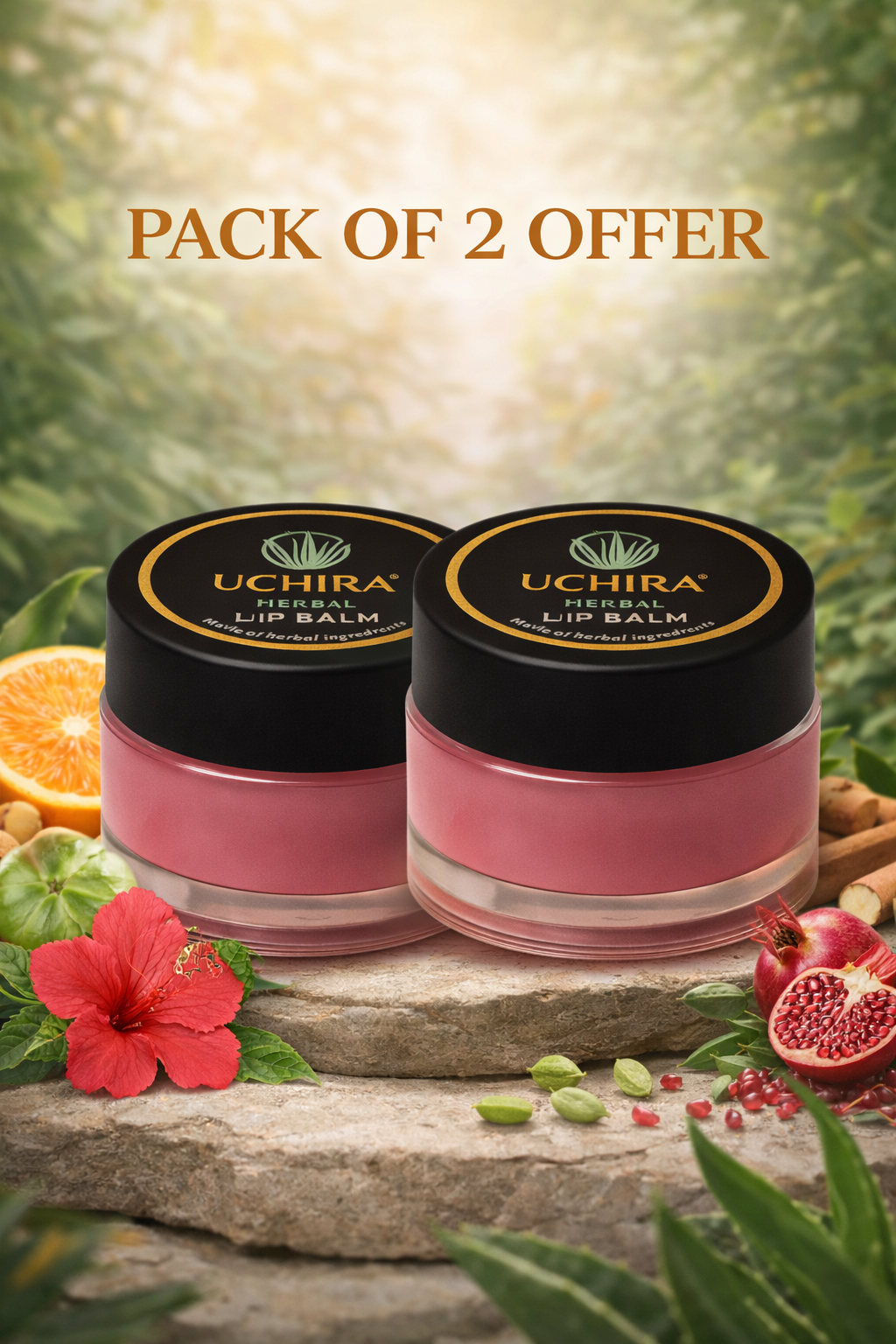 UCHIRA HERBAL LIP BALM. PACK 2