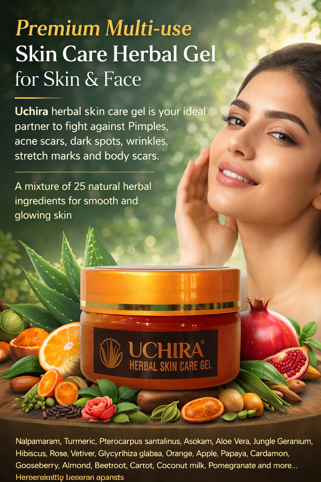 Uchira Herbal Skin Care Gel – The Ultimate 25-Herb Blend for Flawless Skin