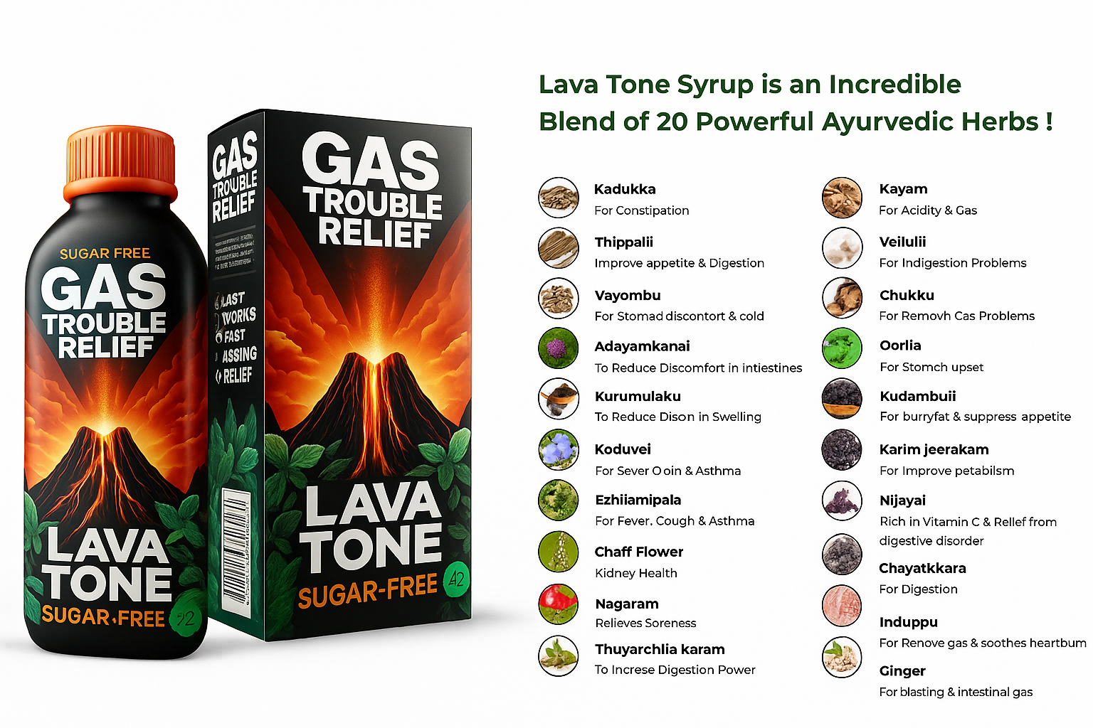 KARMARK Lava Tone For Gas Trouble Relief