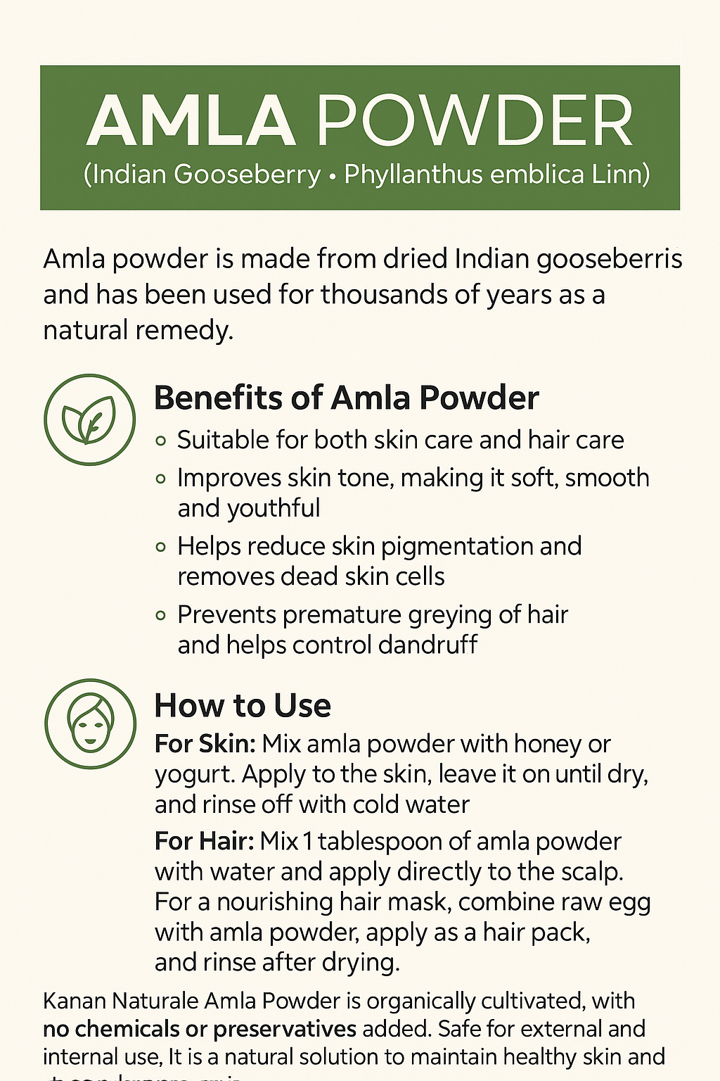 kerala Naturals Amla powder 100gm