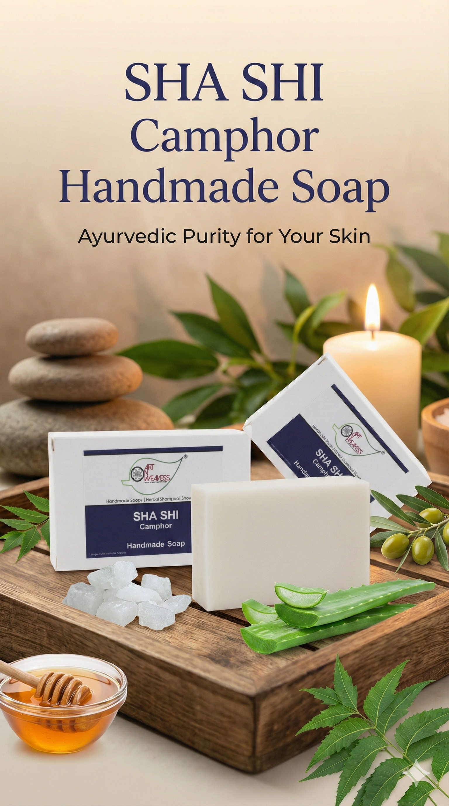 A N W (NON TPT) GLYCERIN SHA SHI CAMPHOR  SOAP.( 100.GM ) PACK 3