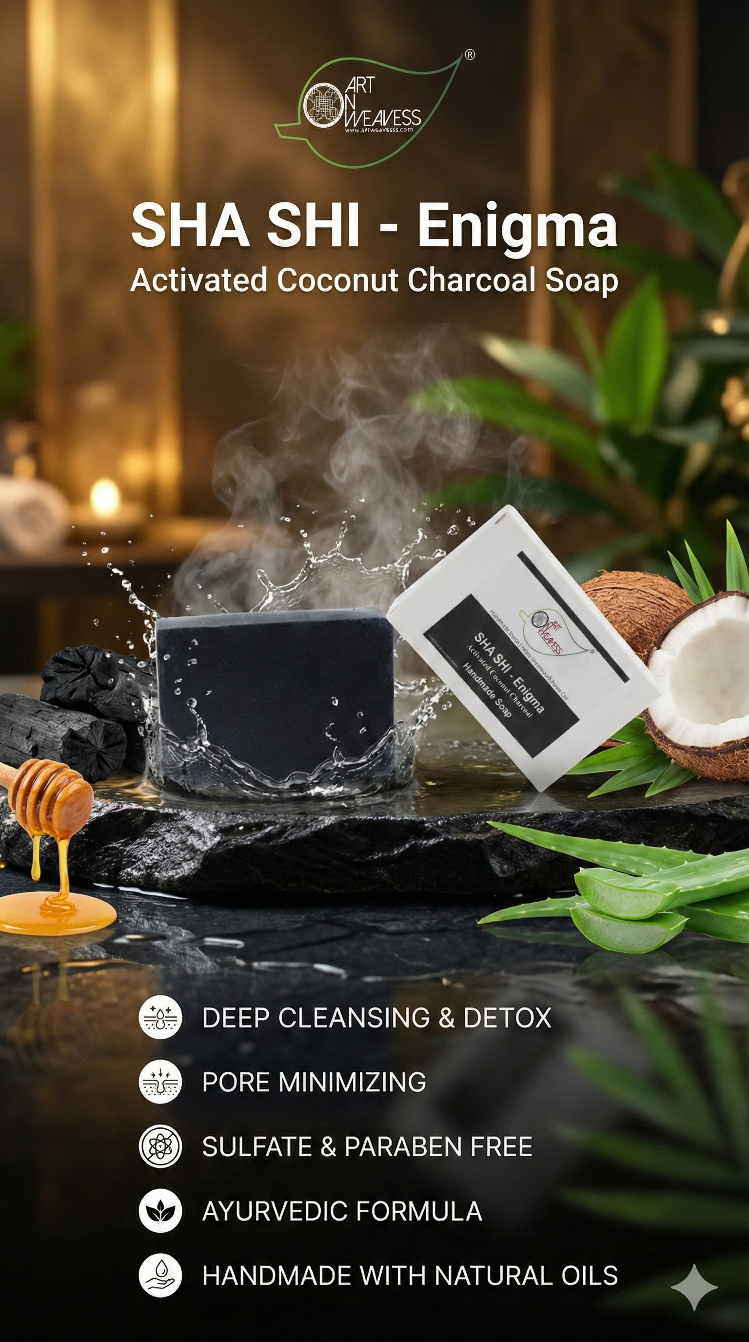 A N W (NON TPT) GLYCERIN CHARCOAL ENIGMA SOAP ( 100.GM )