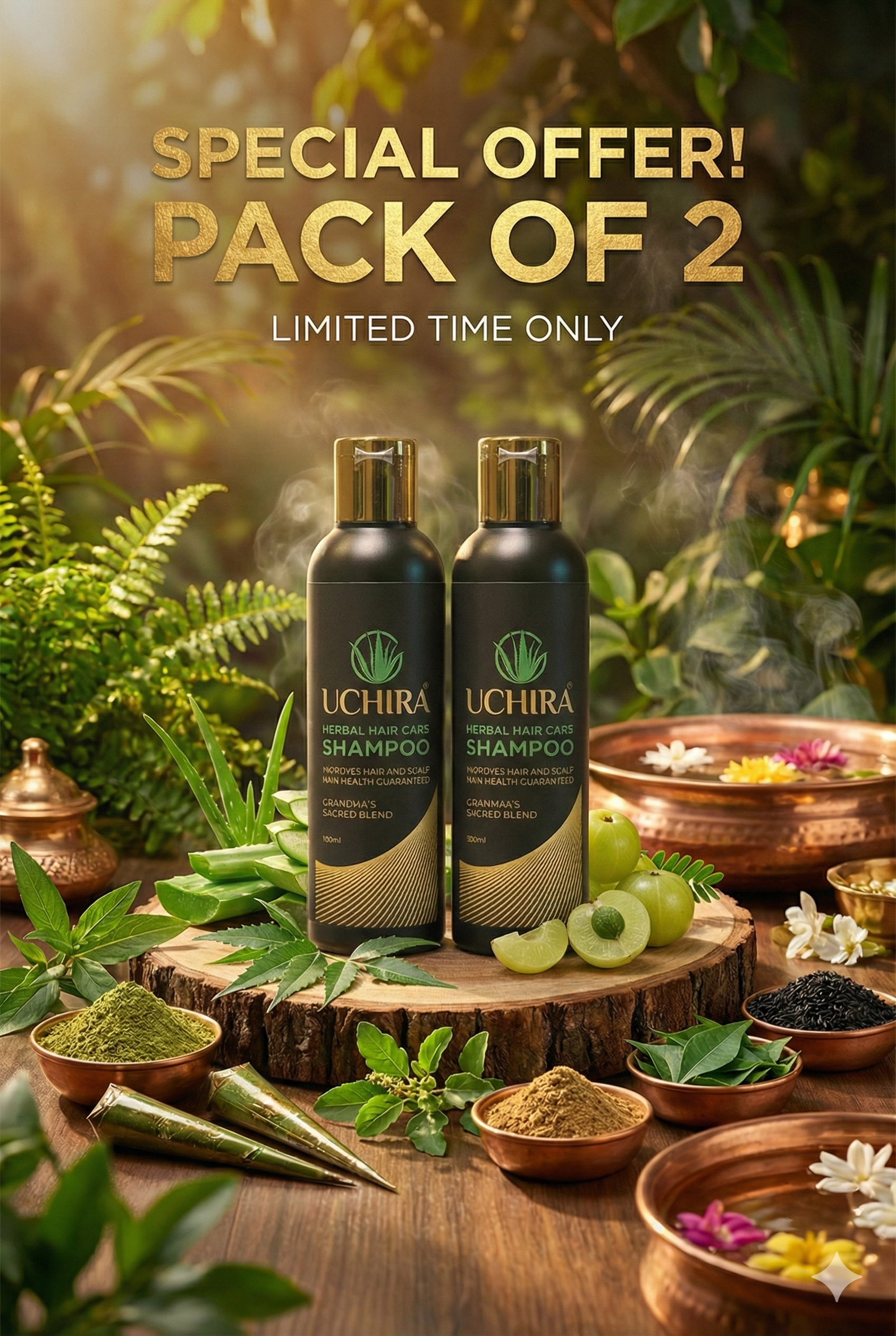 Uchira Herbal Hair Care Shampoo ( 100. ML ) PACK 2