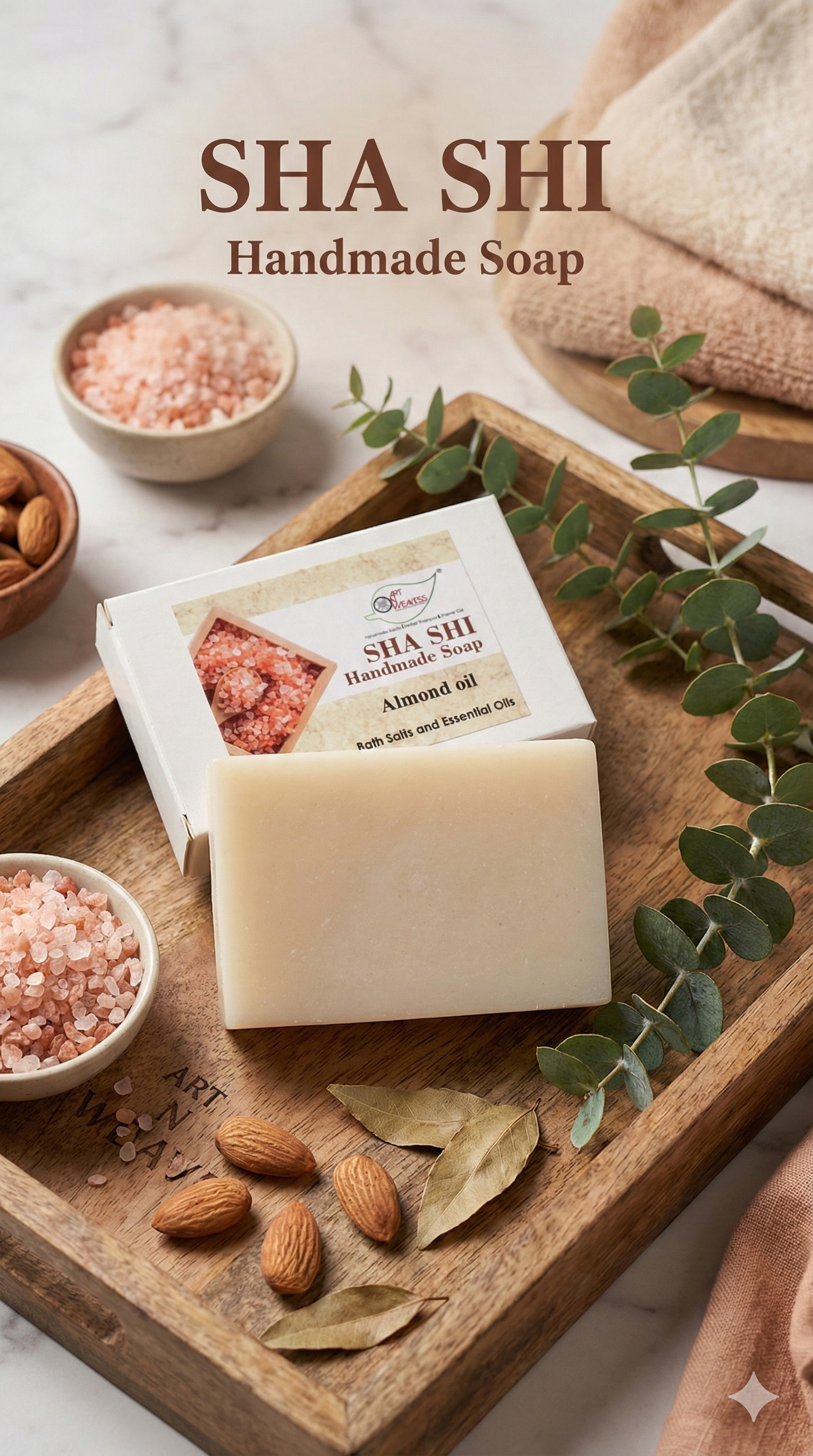 A N W (NON TPT) GLYCERIN ALMOND OIL AND ESSENTIAL OIL SOAP. ( 100.GM ) PACK 3