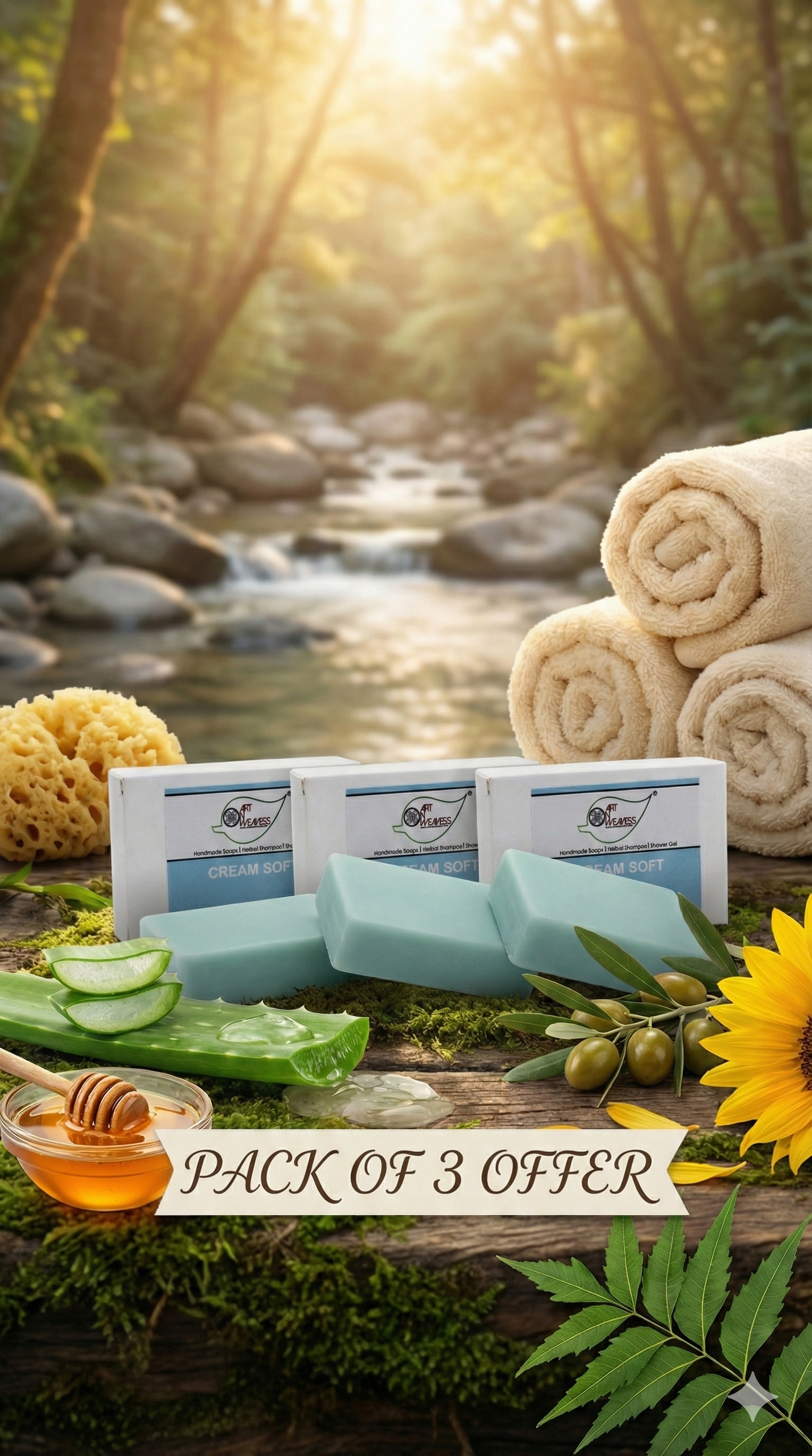 A N W (NON T.P.T) GLYCERIN CREAM SOFT SOAP PLUS ( 100. GM) PACK 3