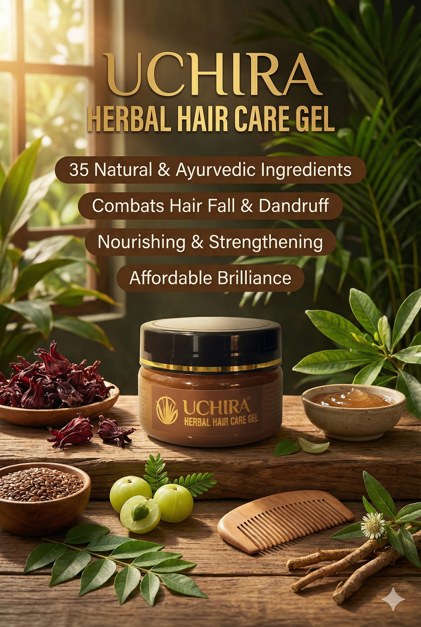 Uchira Herbal Hair Care Gel .