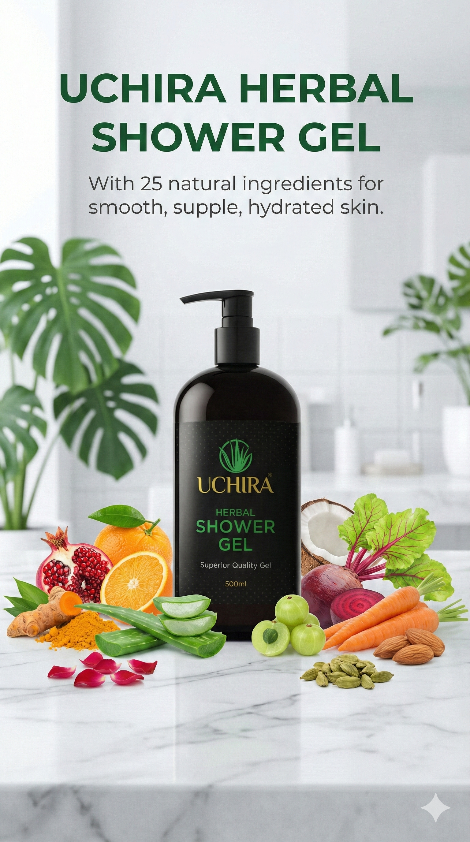 UCHIRA HERBAL SHOWER GEL ( 300. ML ) PACK 2