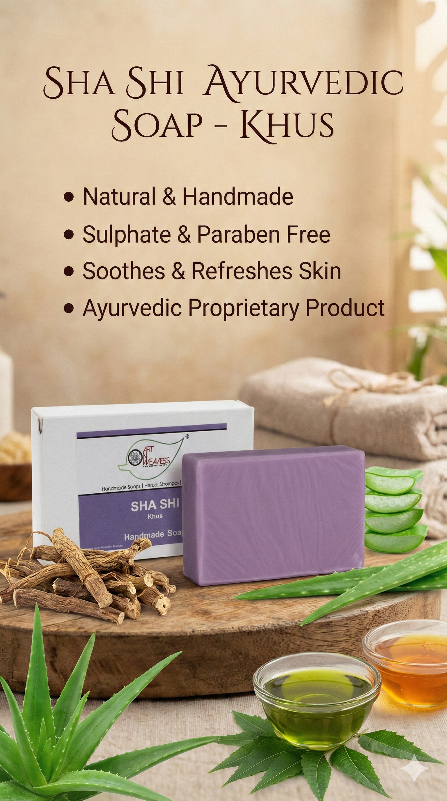 A N W (NON TPT) GLYCERIN SHA SHI KHUS SOAP. ( 100.GM)