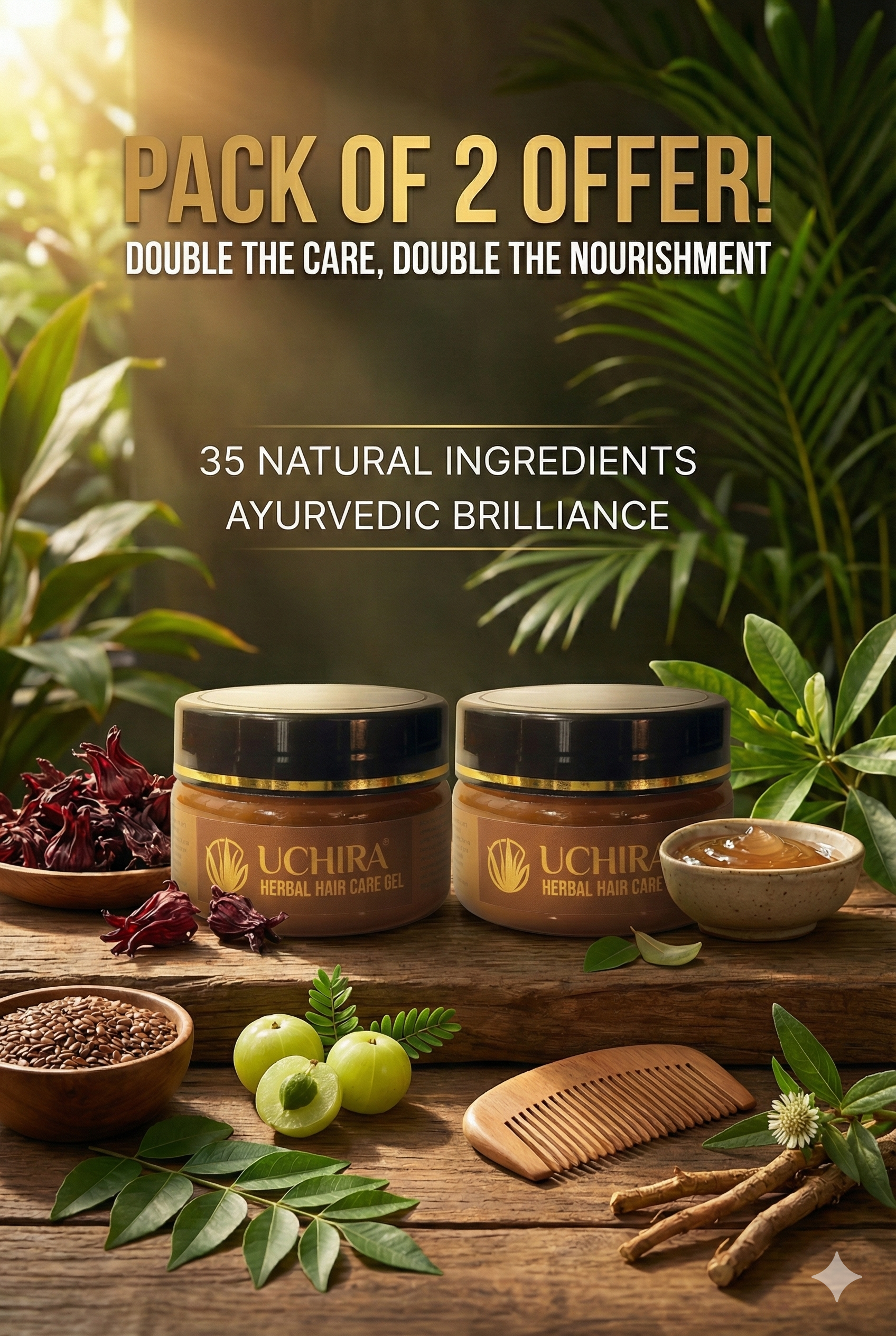 Uchira Herbal Hair Care Gel  PACK 2