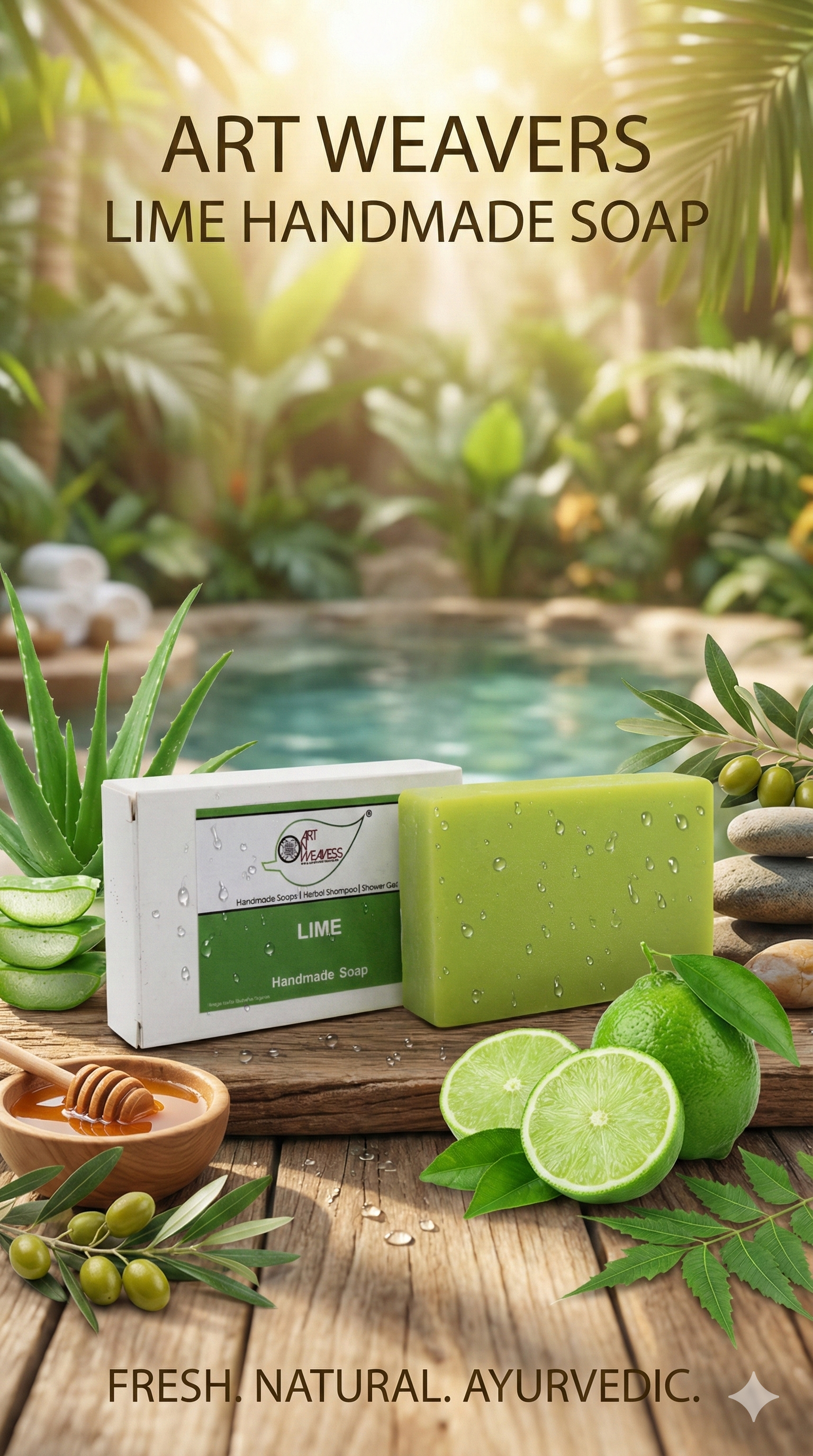 A N W (NON T.P.T) GLYCERIN  LIME SOAP (100. GM) PACK 3