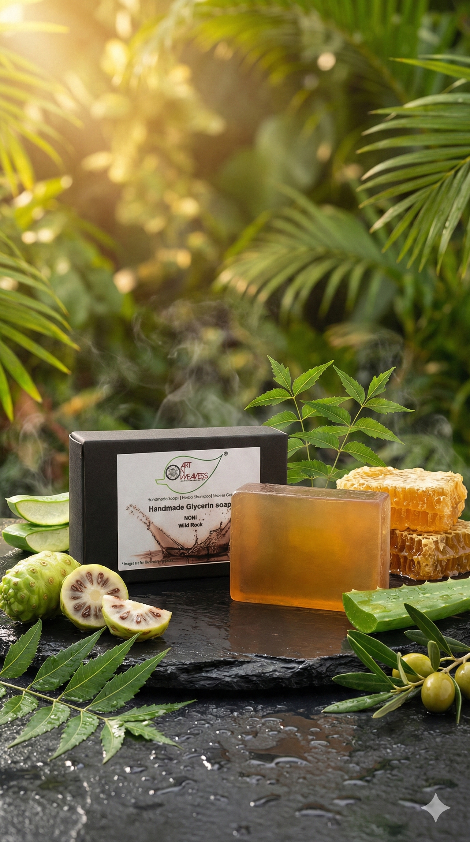 A N W WILD ROCK NONI GLYCERINE SOAP ( 100. GM ) PACK 3