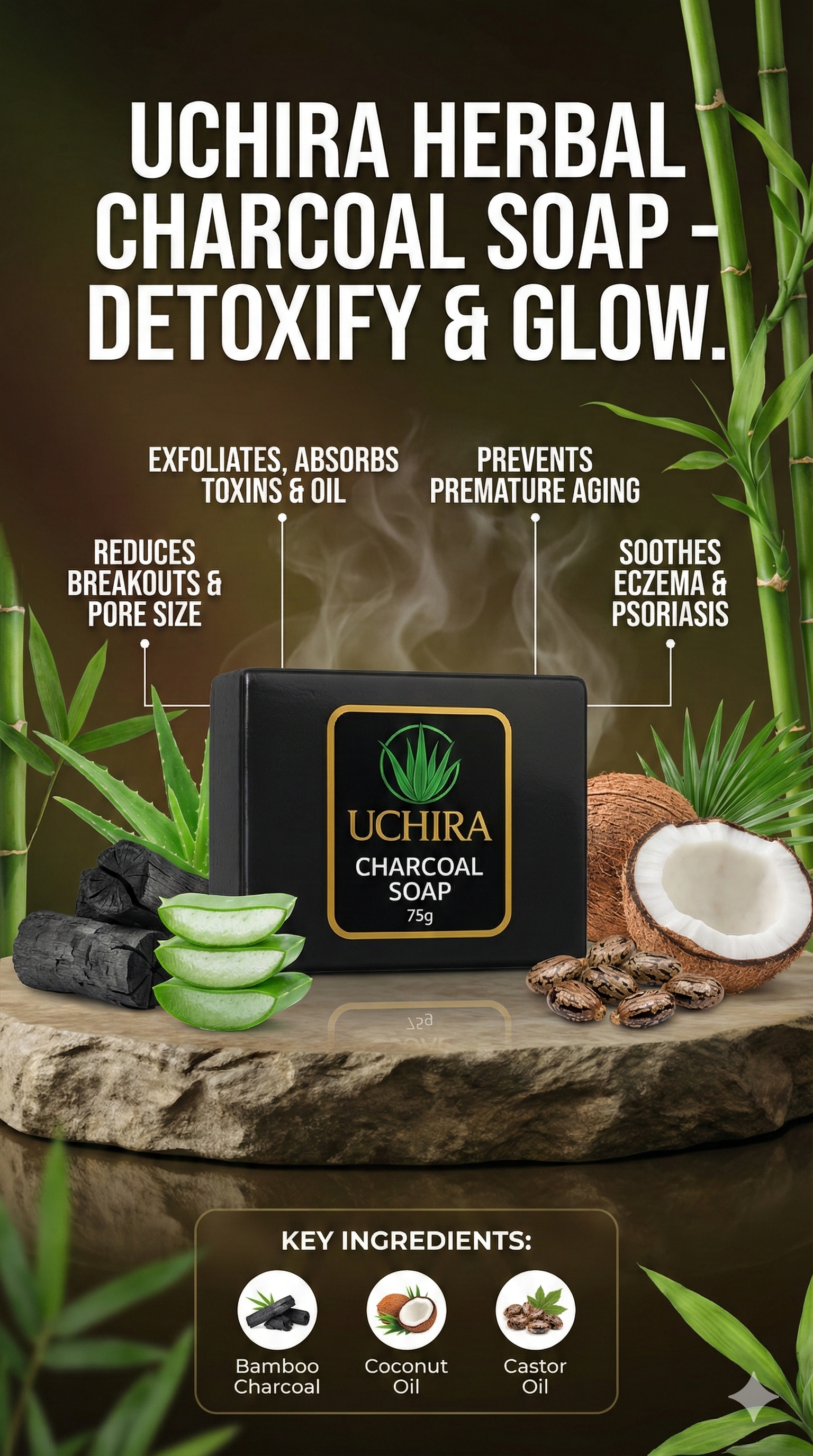 UCHIRA HERBAL CHARCOAL SOАР ( 75.GM)