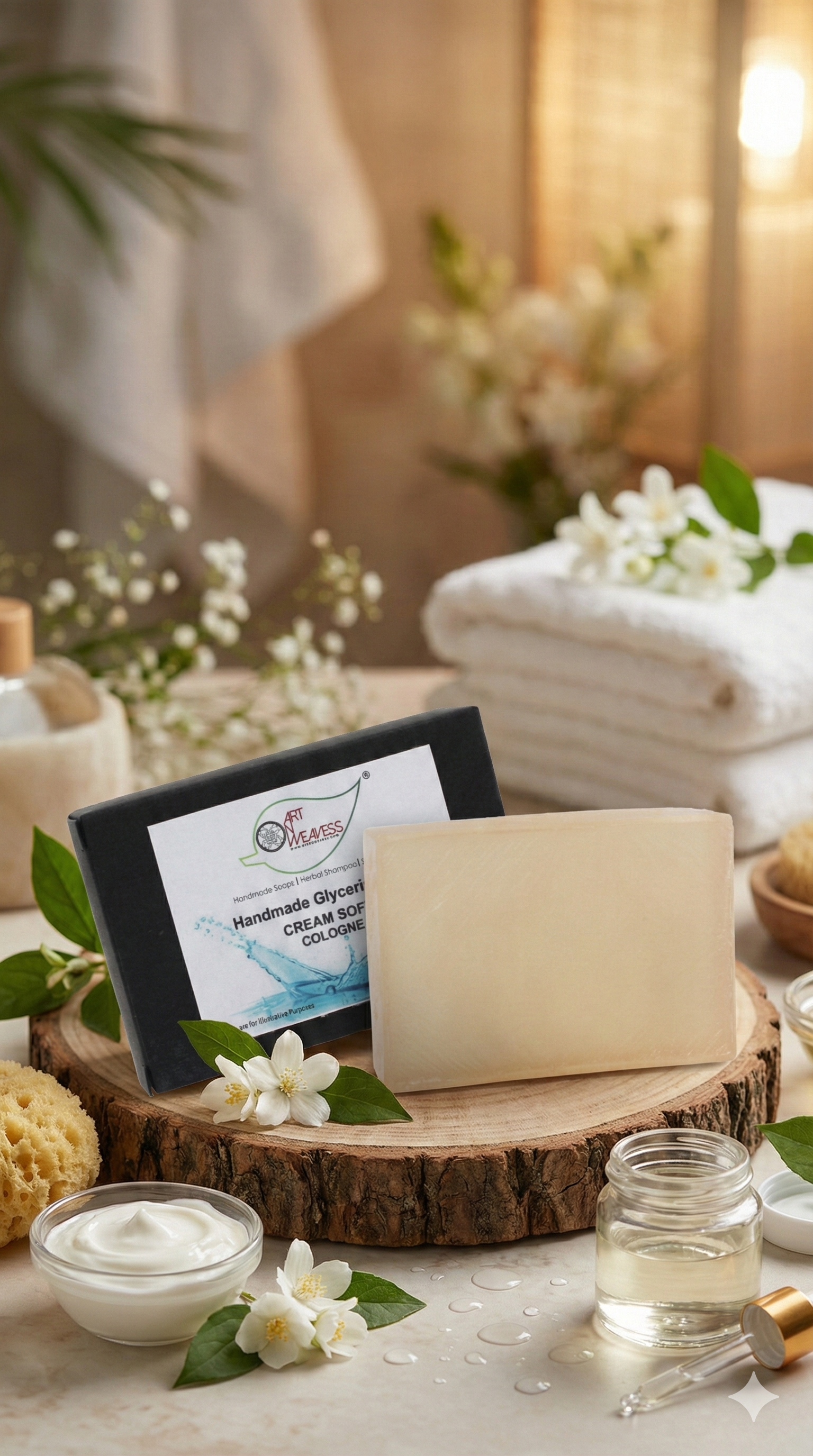 A N W CREAM SOFT COLOGNE GLYCERINE SOAP ( 100. GM ) PACK 3