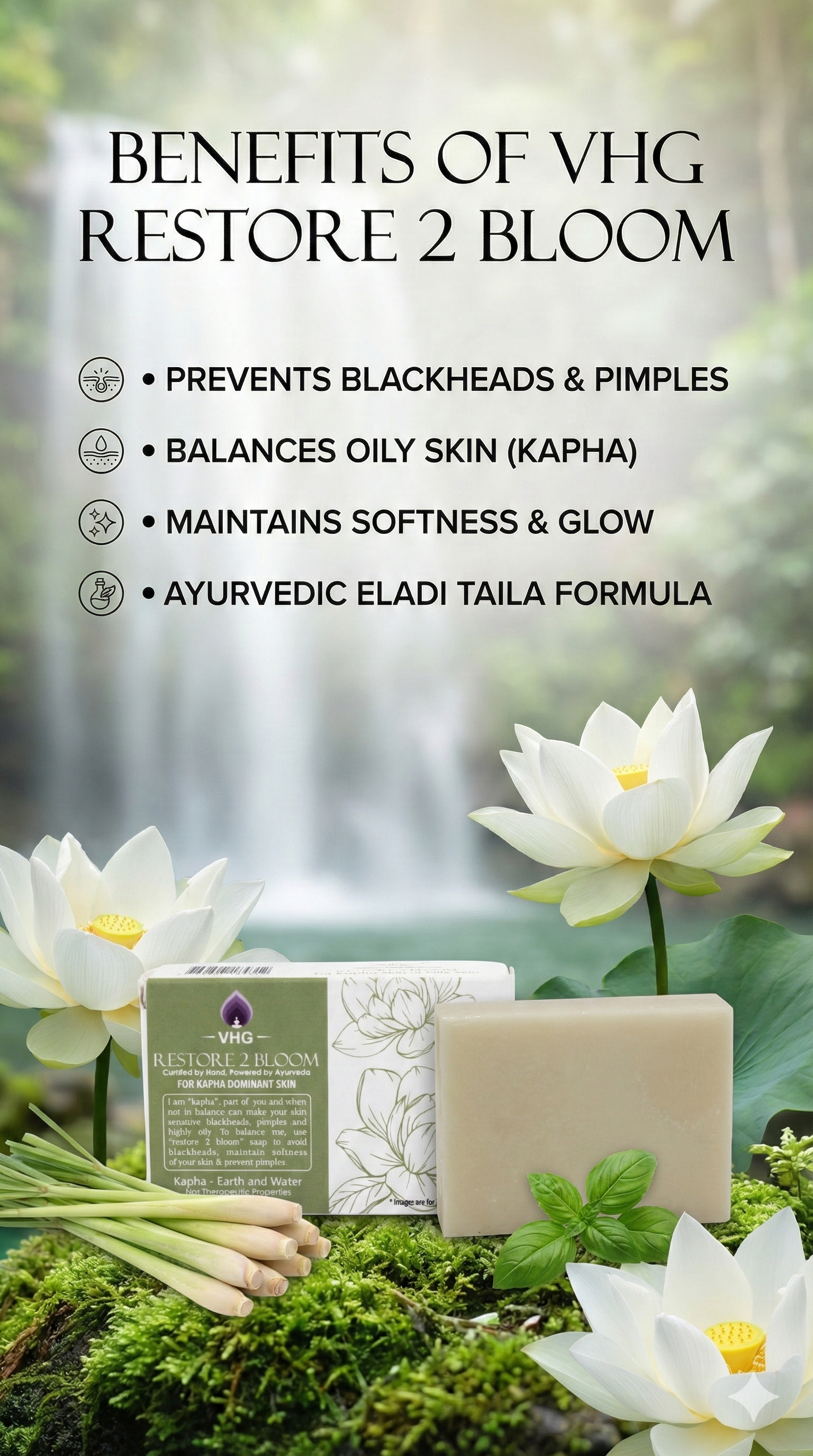 A N W MEDICATED SOAP ( KAPHA ) FOR OILY SKIN - GREEN ( 100.GM ) PACK 3
