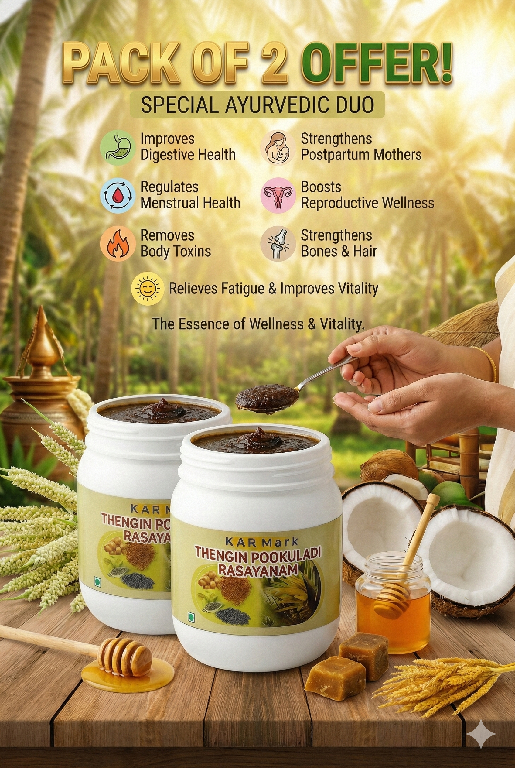 KARMARK Thengin Pookula Lehyam (500.GM) PACK 2