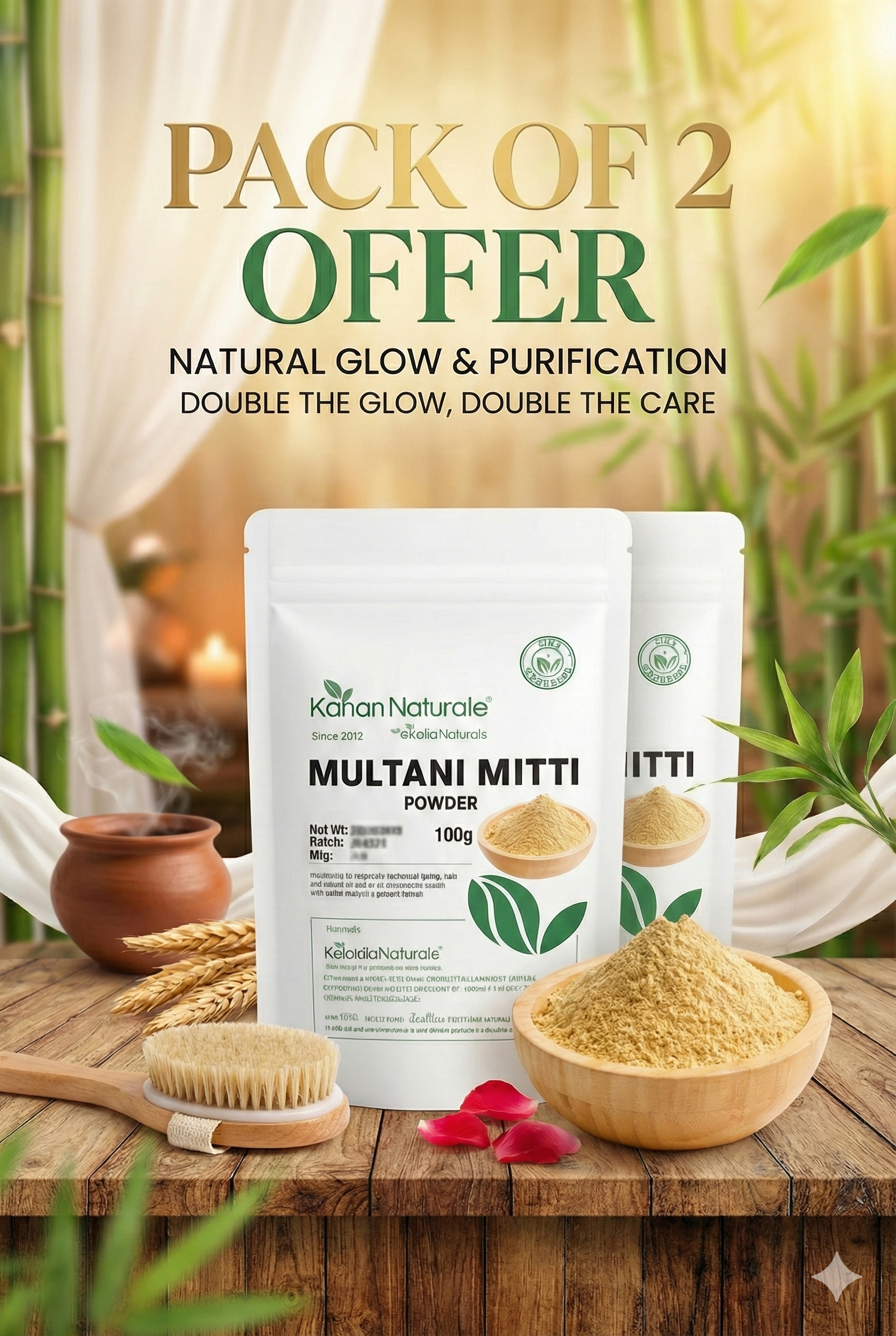 KERALA NATURALS Multani mitti powder 100 gm PACK 2