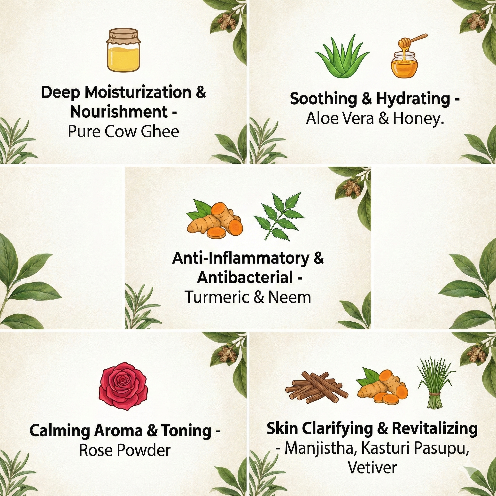 A N W Mahogany Cow Ghee Herbal Soap ( 100 GM)