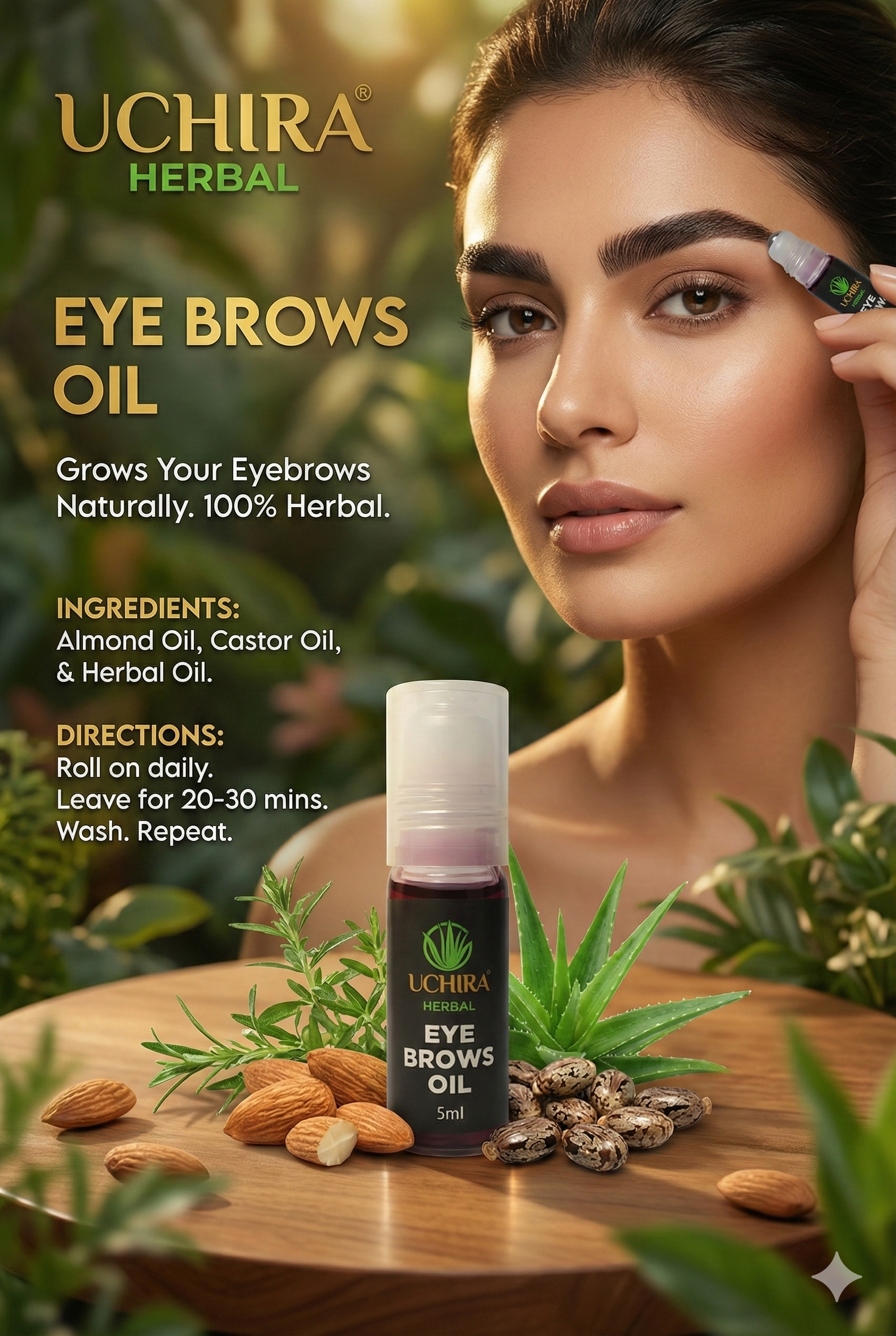 UCHIRA HERBAL EYEBROWS OIL PACK 2