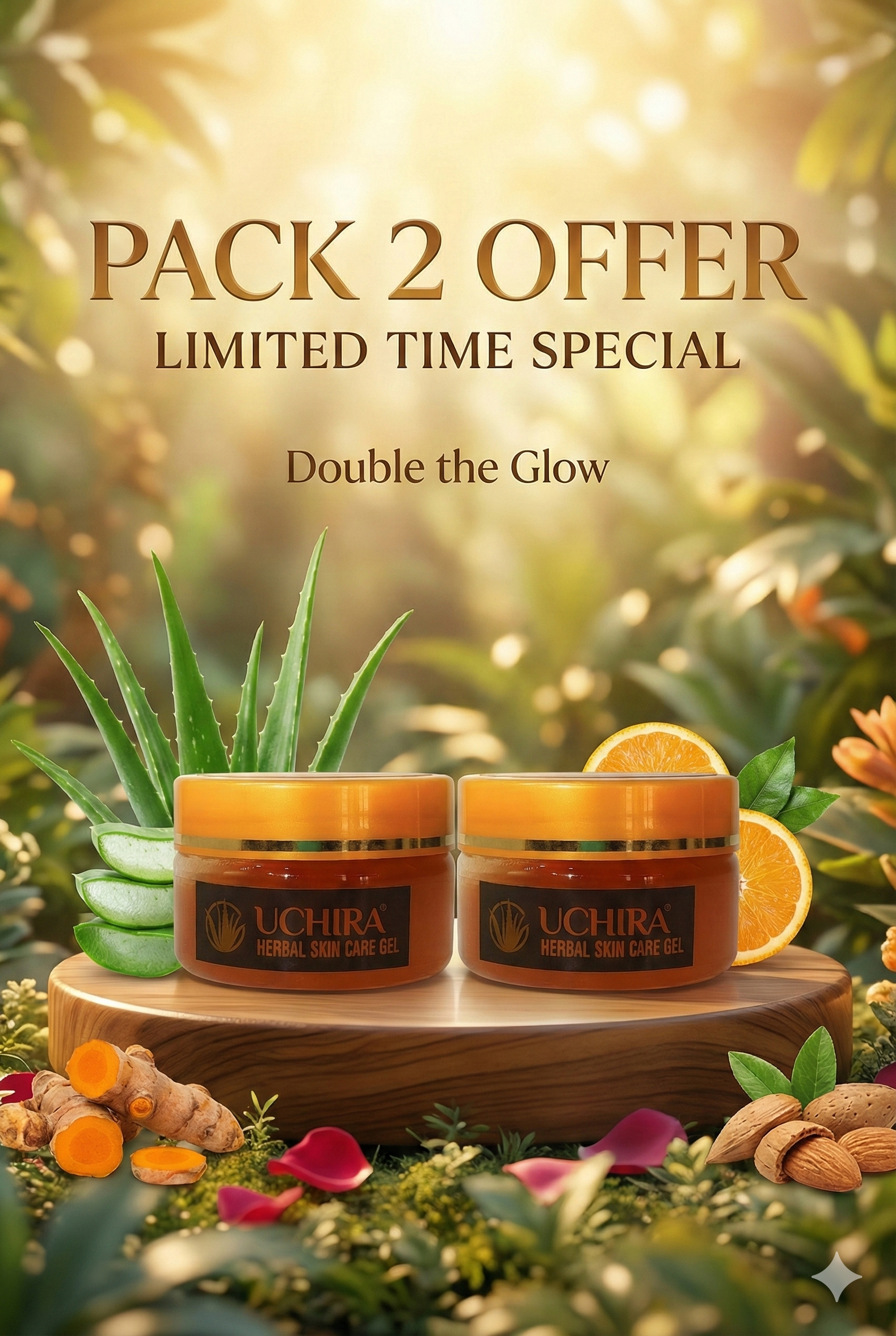 Uchira Herbal Skin Care Gel – The Ultimate 25-Herb Blend for Flawless Skin PACK 2