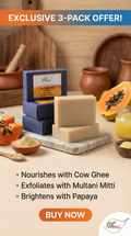 A N W Multani Mitti Papaya Cow Ghee Herbal Soap (100.GM) PACK 3