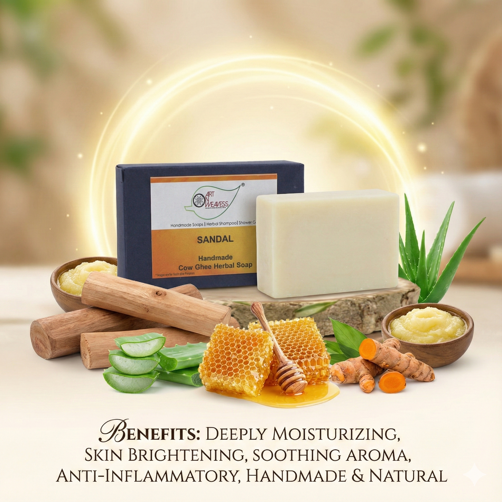 A N W Sandal Cow Ghee Herbal Soap  (100. GM)