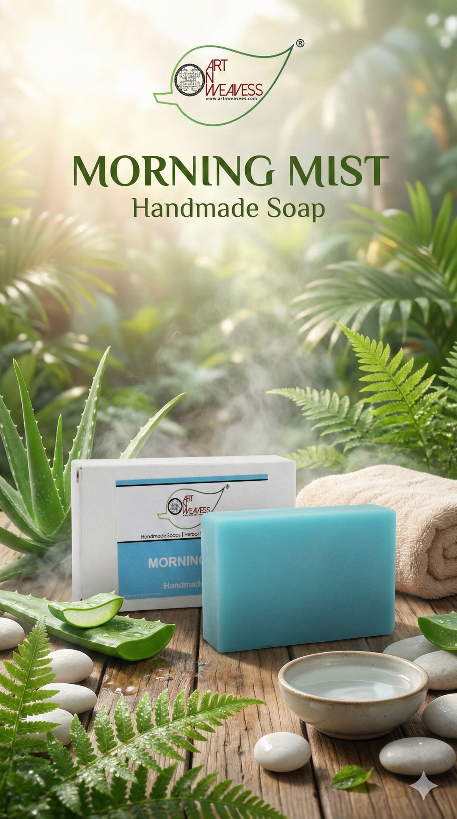 A N W (NON TPT) GLYCERIN MORNING MIST SOAP ( 100. GM ) PACK 3