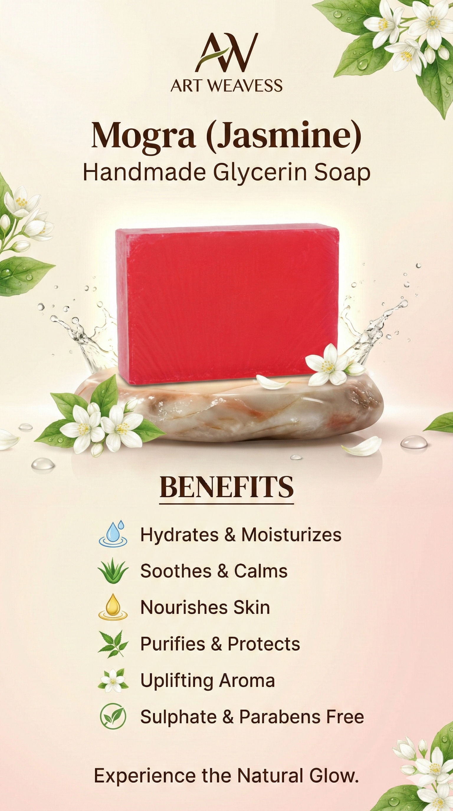 A N W MOGRA GRASS GLYCERINE SOAP ( 100. GM ) PACK 3