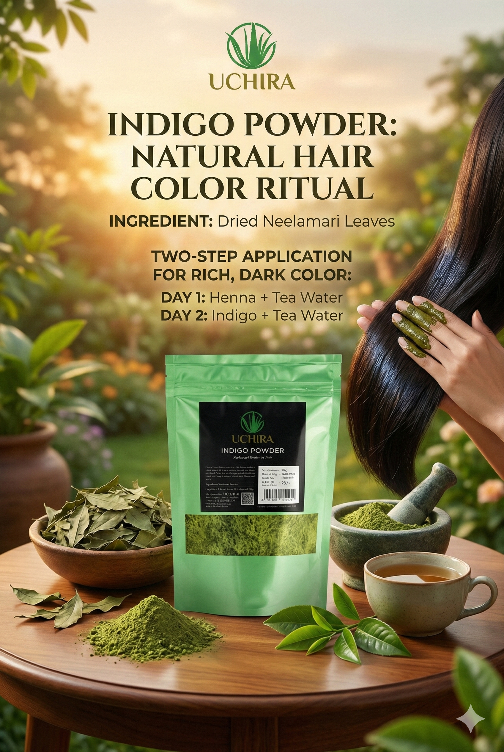 UCHIRA INDIGO POWDER 50.GM PACK 2