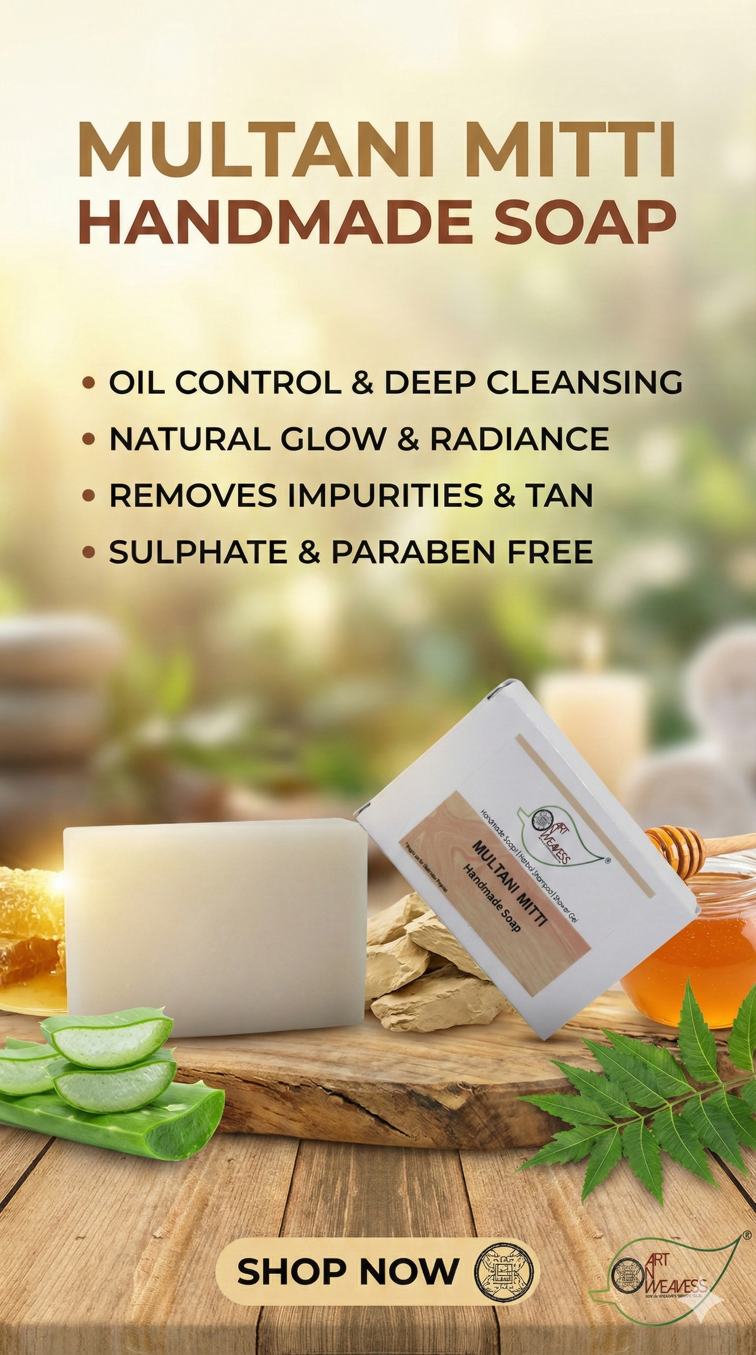 A N W (NON TPT) GLYCERIN MULTANI MITTI. ( 100 GM )