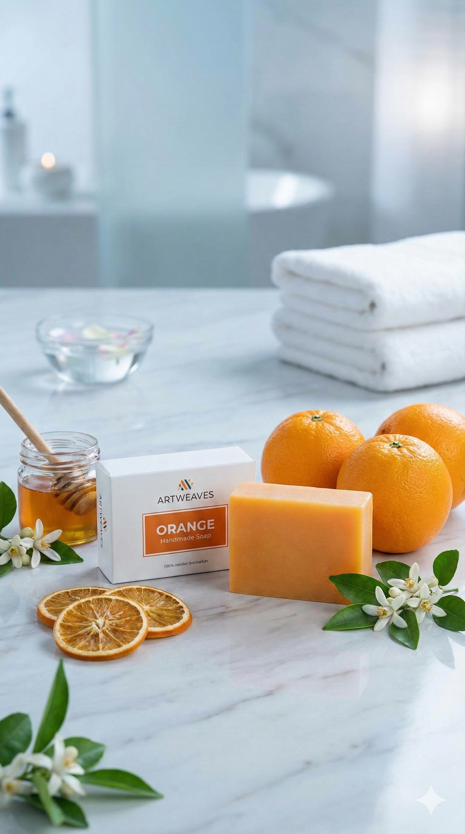 A N W (NON T.P.T) GLYCERIN  ORENGE SOAP ( 100. GM ) PACK 3