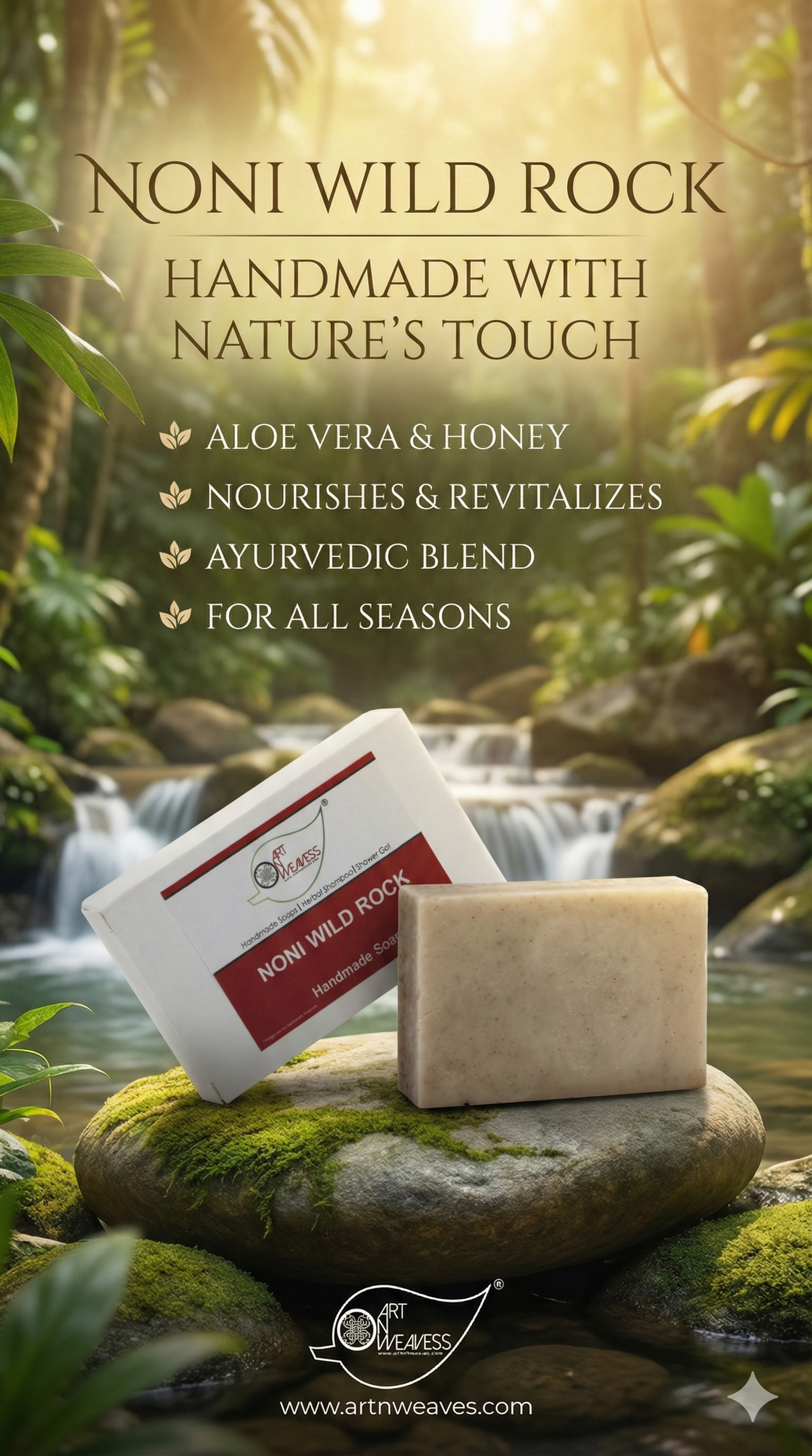 A N W (NON TPT) GLYCERIN WILD ROCK NONI SOAP.  ( 100.GM )