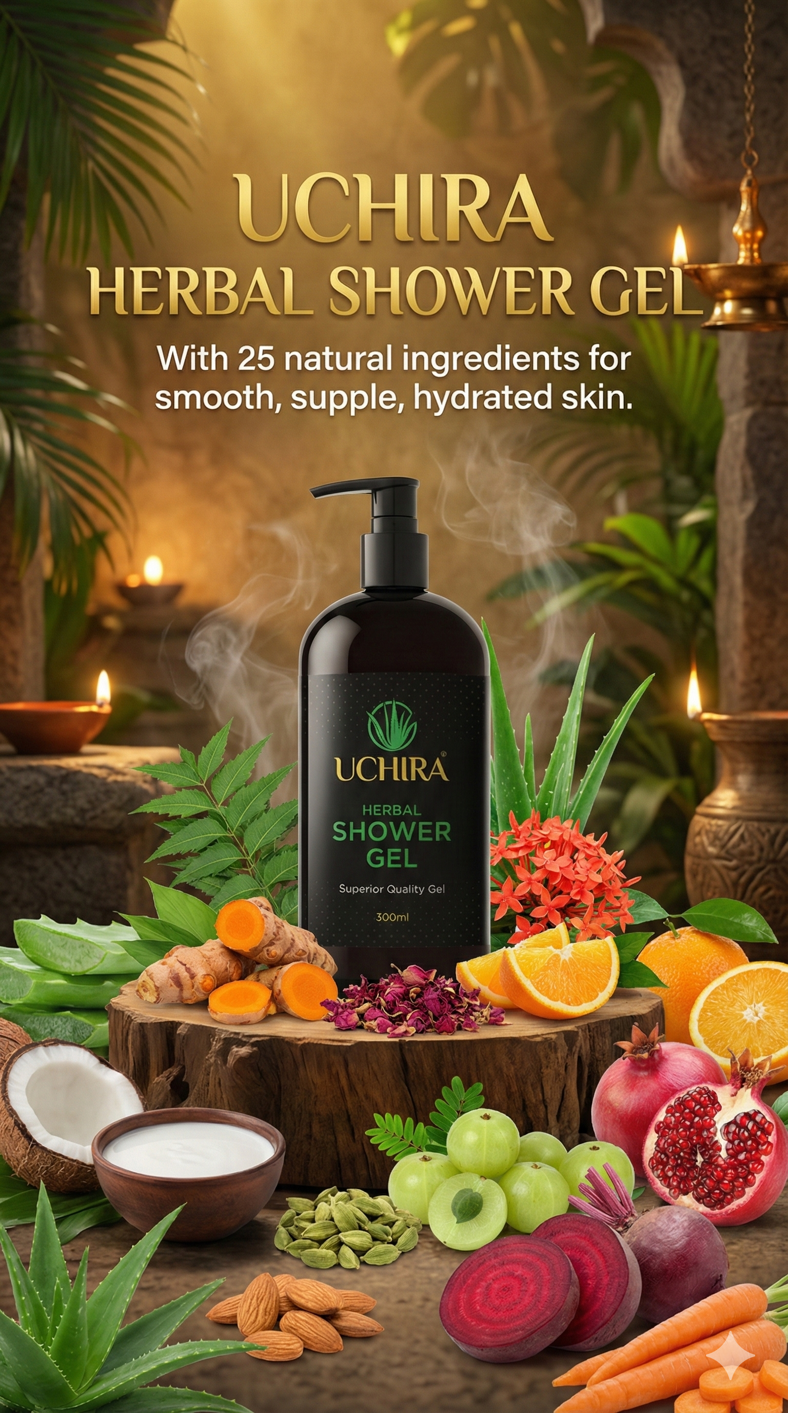 UCHIRA HERBAL SHOWER GEL ( 300. ML ) PACK 2