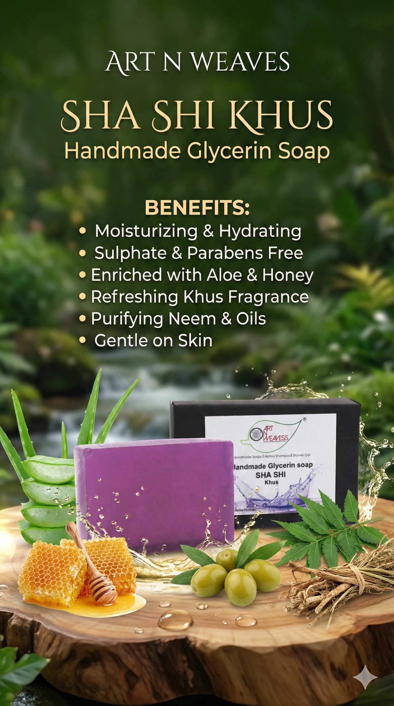 A N W SHA SHI KHUS GLYCERINE SOAP ( 100. GM ) PACK 3