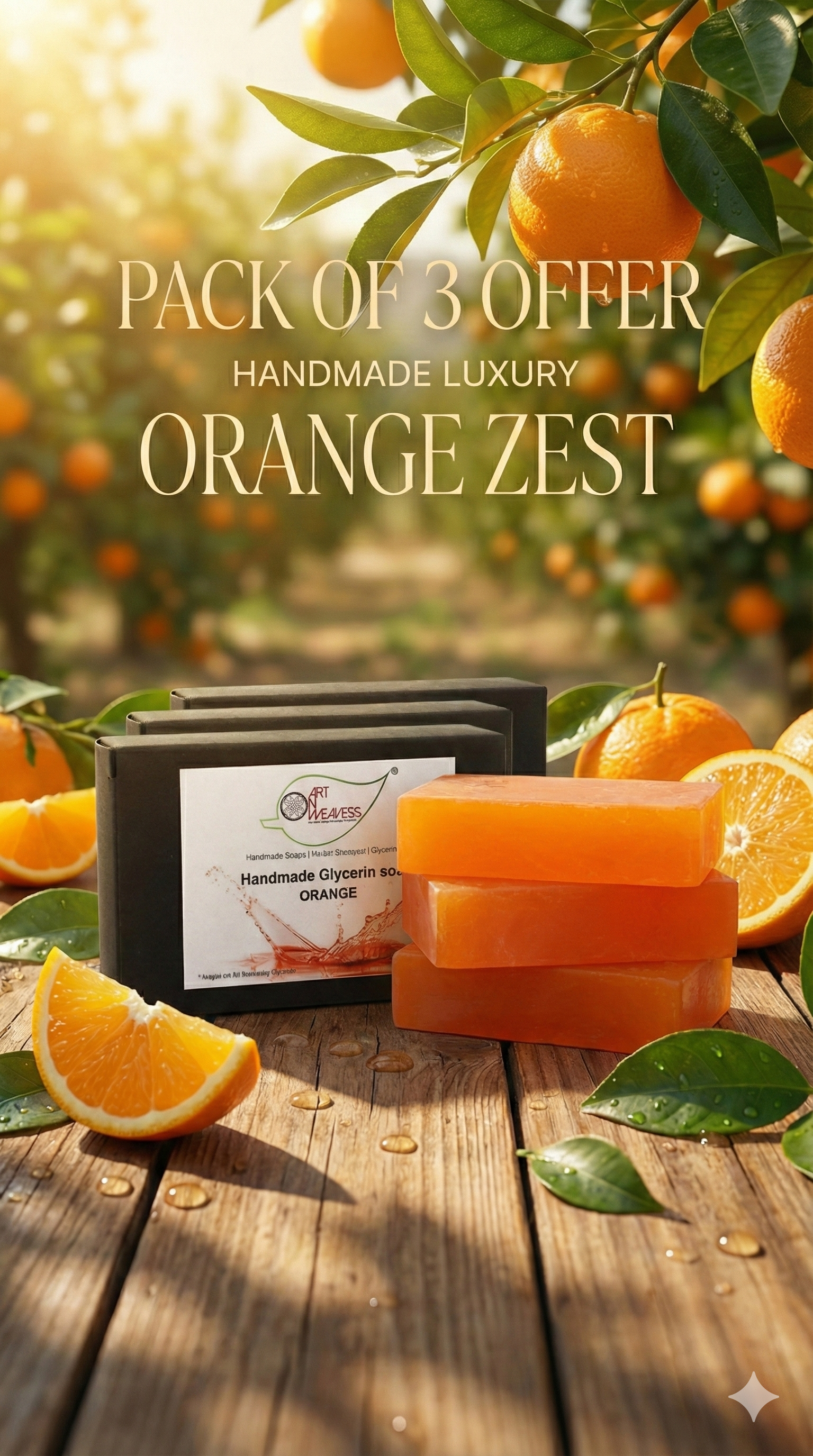 A N W ORANGE GLYCERINE SOAP ( 100. GM ) PACK 3