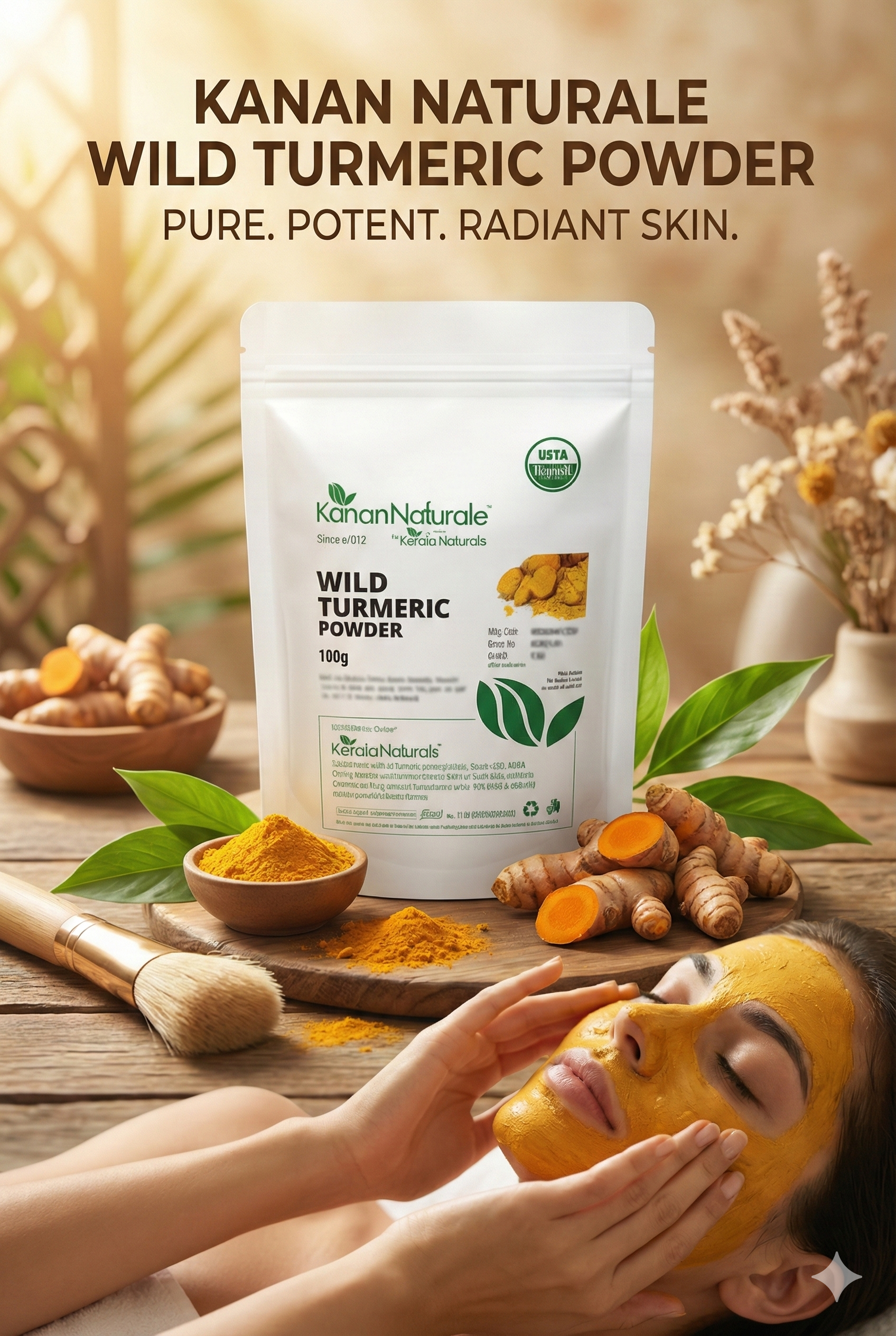 kerala Naturals Wild Turmeric / Kasturi Powder 100 gm PACK 2