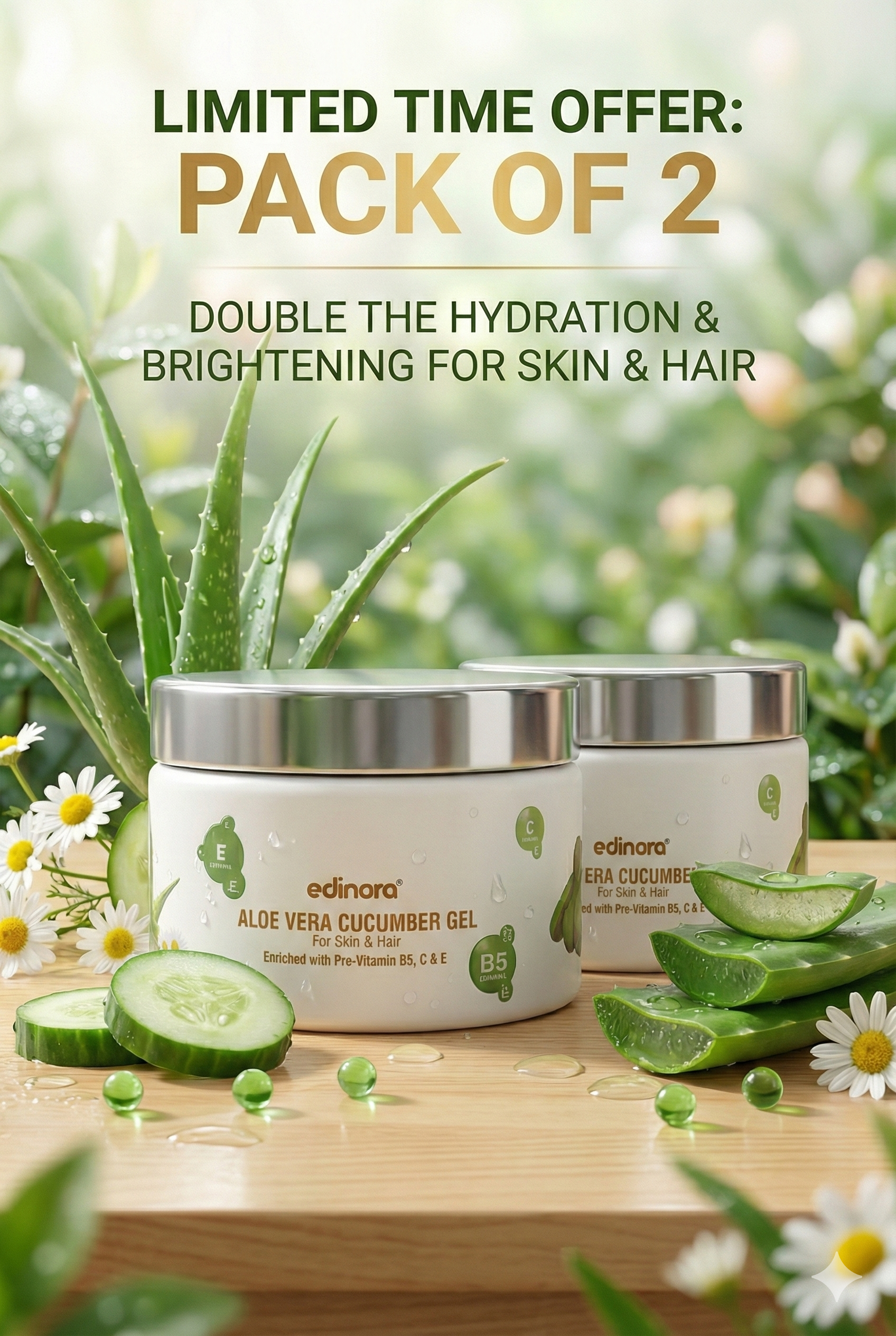 EDINORA ALOE VERA CUCUMBER GEL (100gm) PACK 2